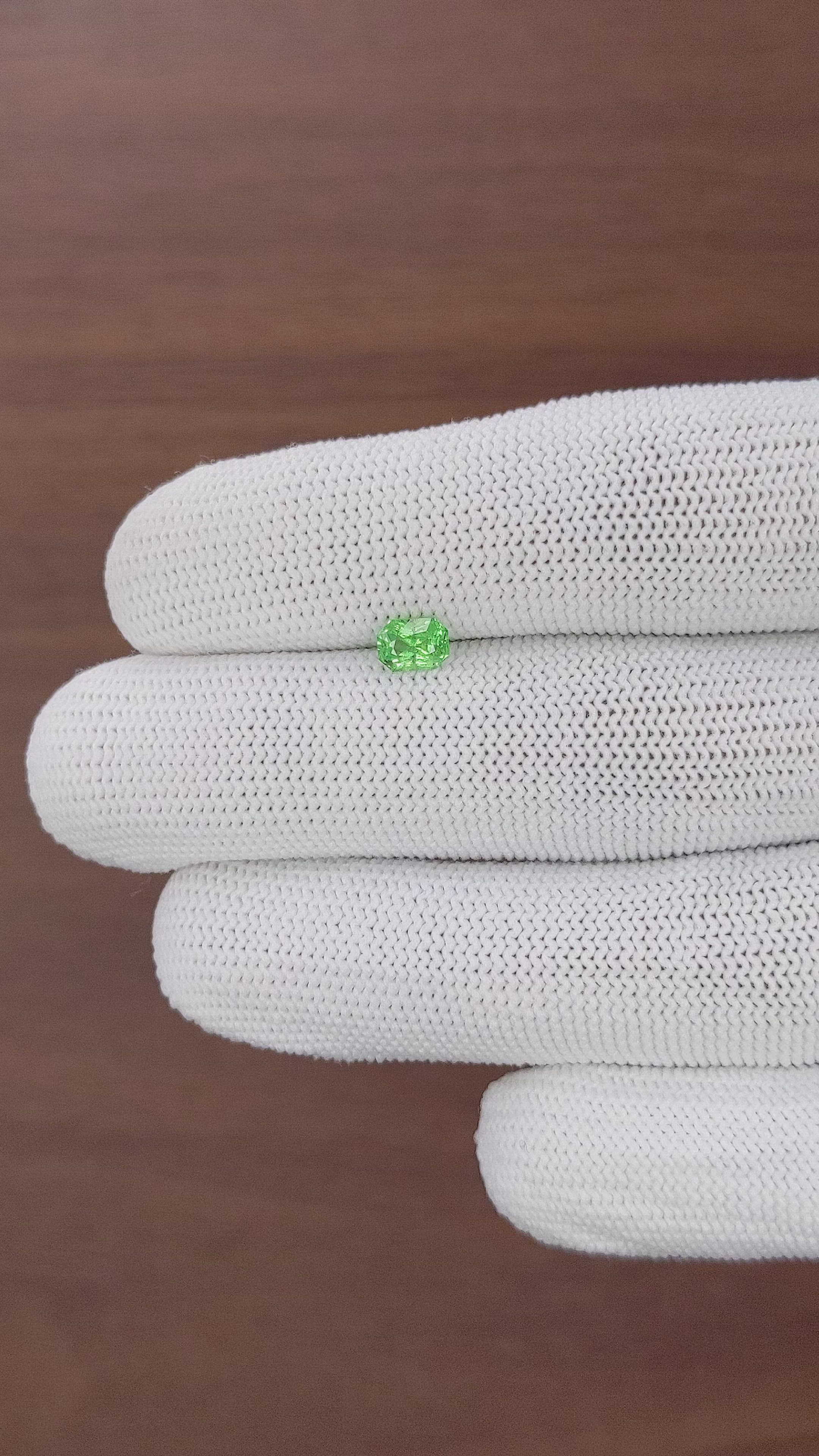 0.53 Ct. Tsavorite Garnet from Tanzania Size Video