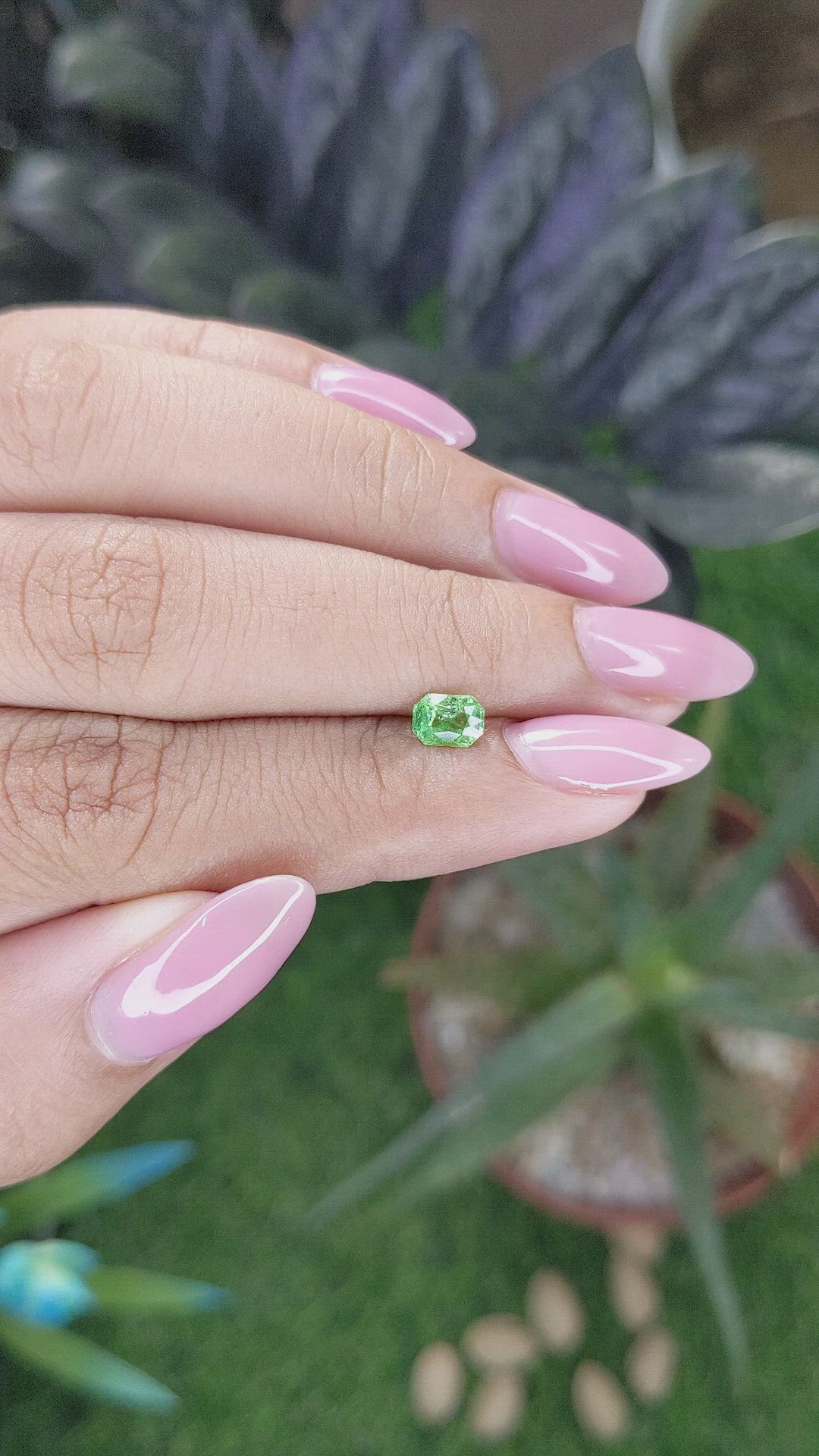 0.53 Ct. Tsavorite Garnet from Tanzania Size Video