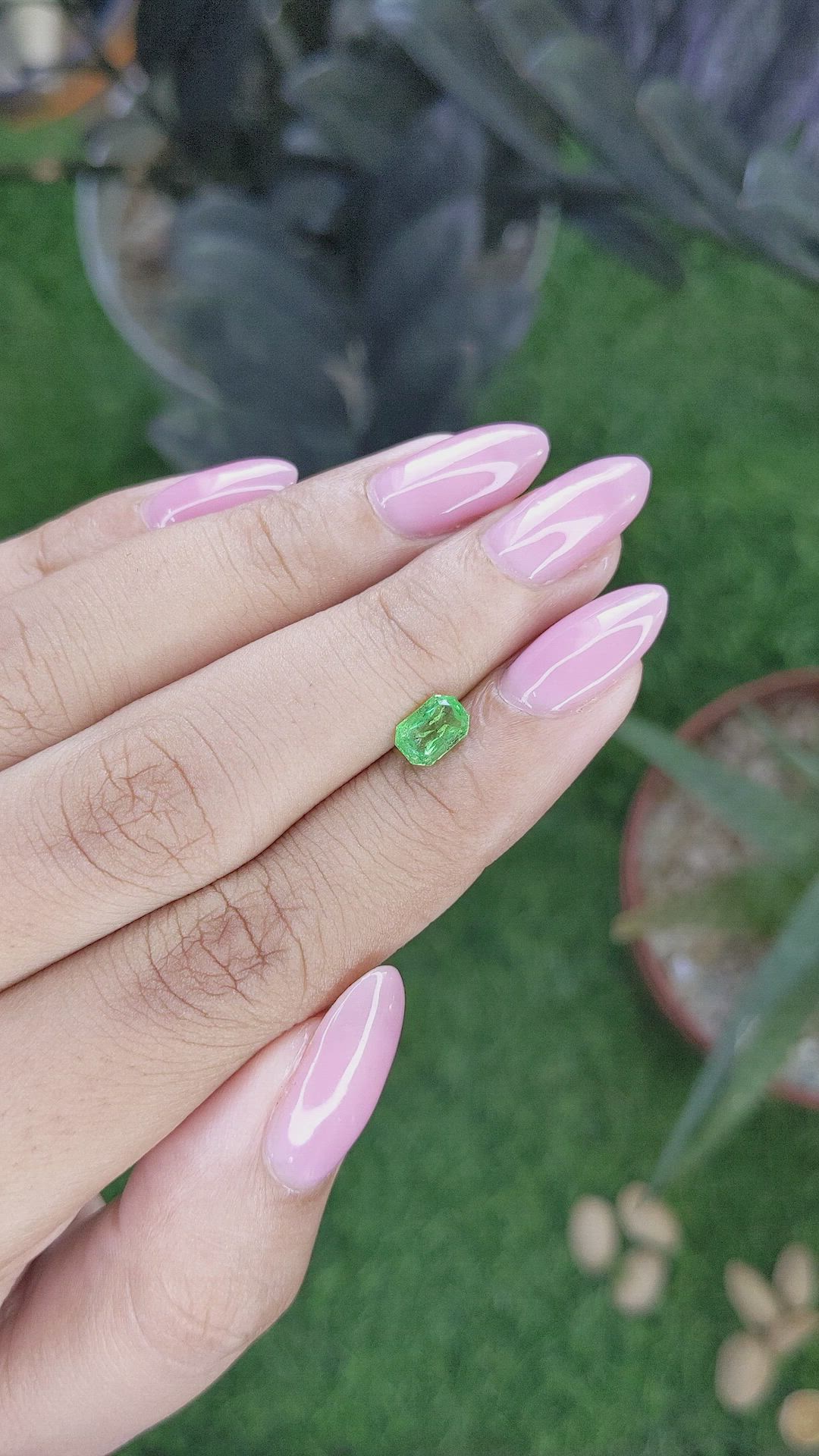 0.84 Ct. Tsavorite Garnet from Tanzania Size Video