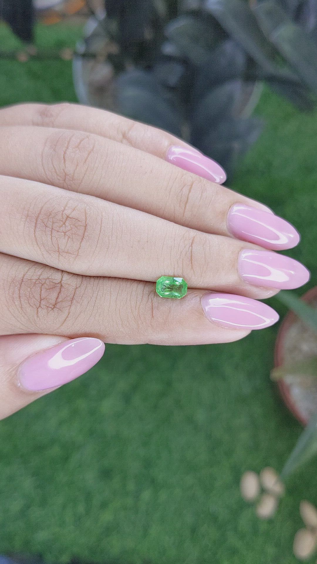 0.84 Ct. Tsavorite Garnet from Tanzania Size Video