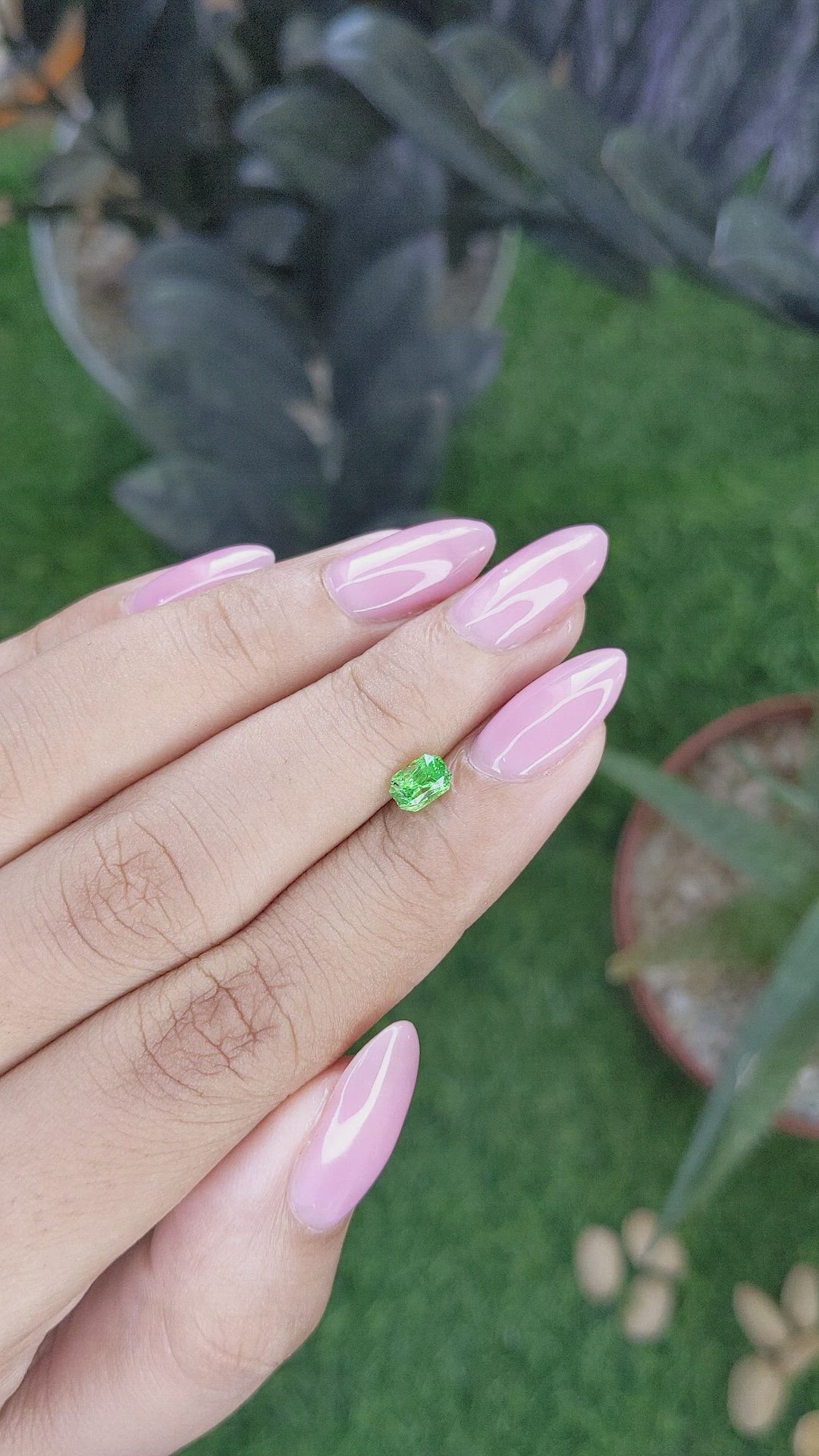 0.64 Ct. Tsavorite Garnet from Tanzania Size Video