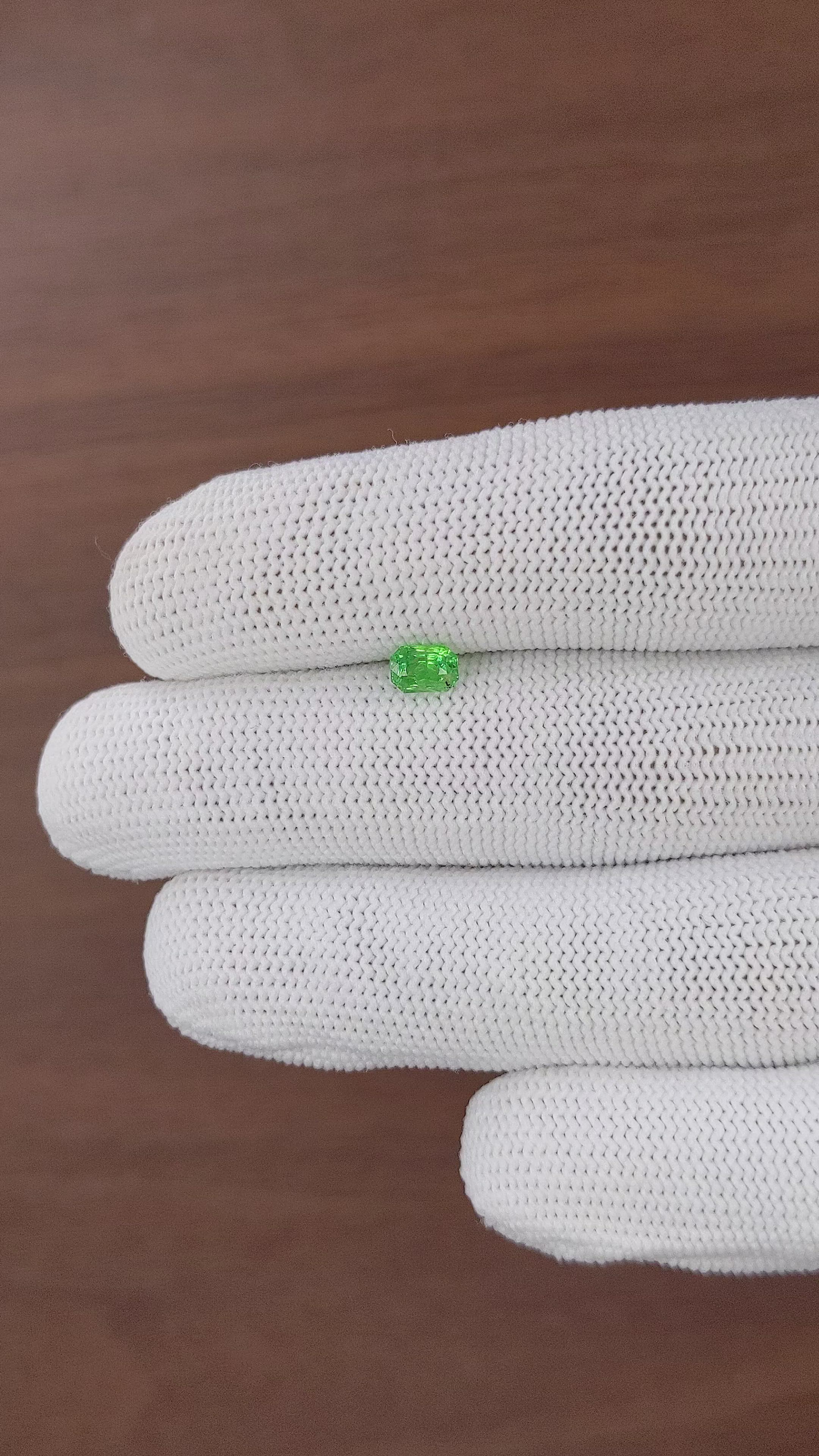 0.64 Ct. Tsavorite Garnet from Tanzania Size Video