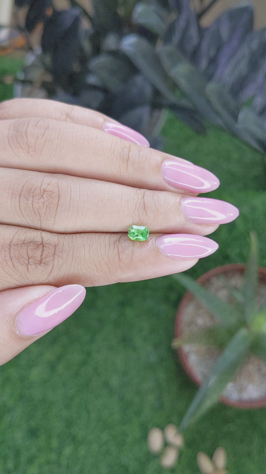 0.64 Ct. Tsavorite Garnet from Tanzania Size Video
