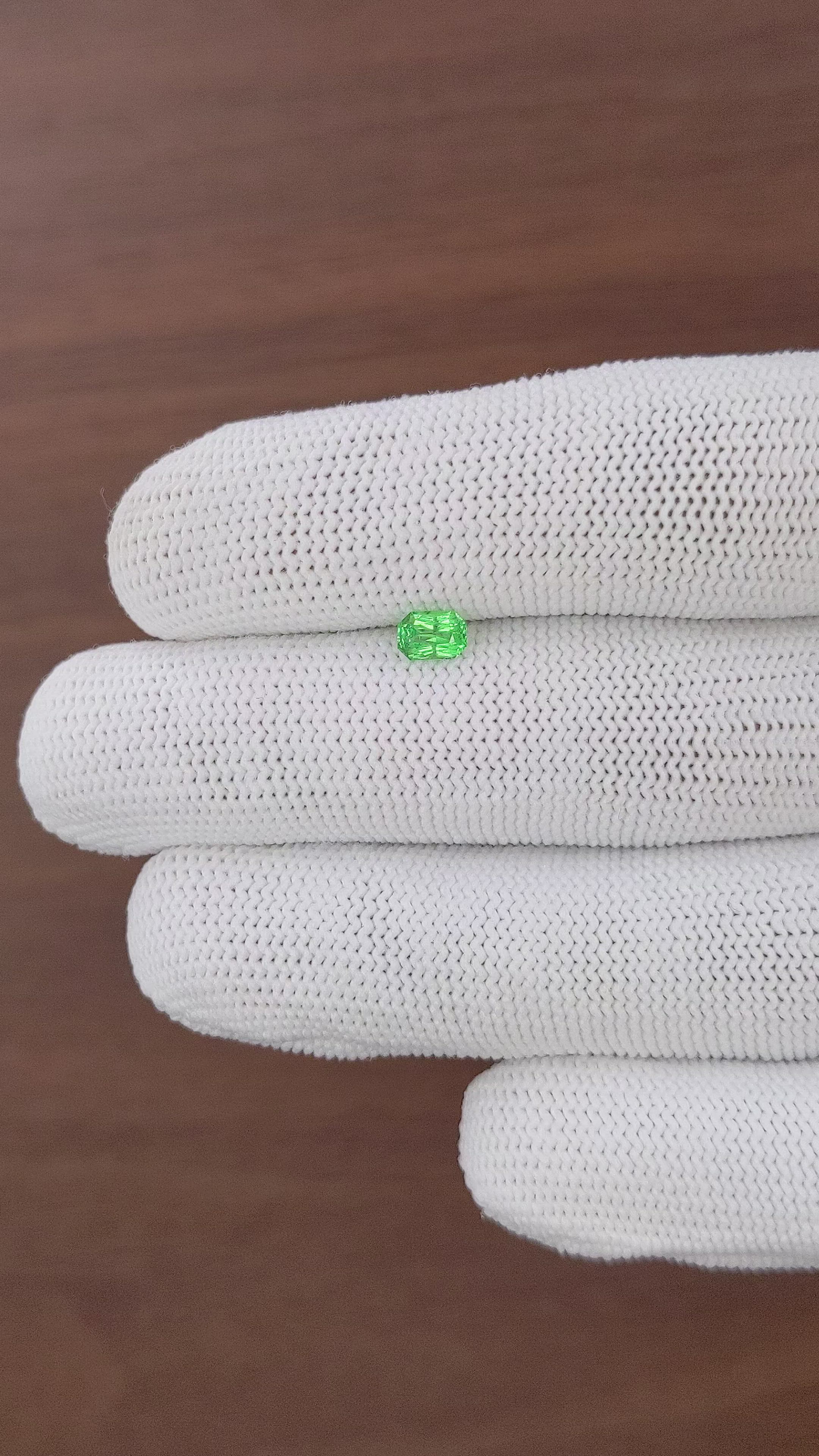 0.45 Ct. Tsavorite Garnet from Tanzania Size Video