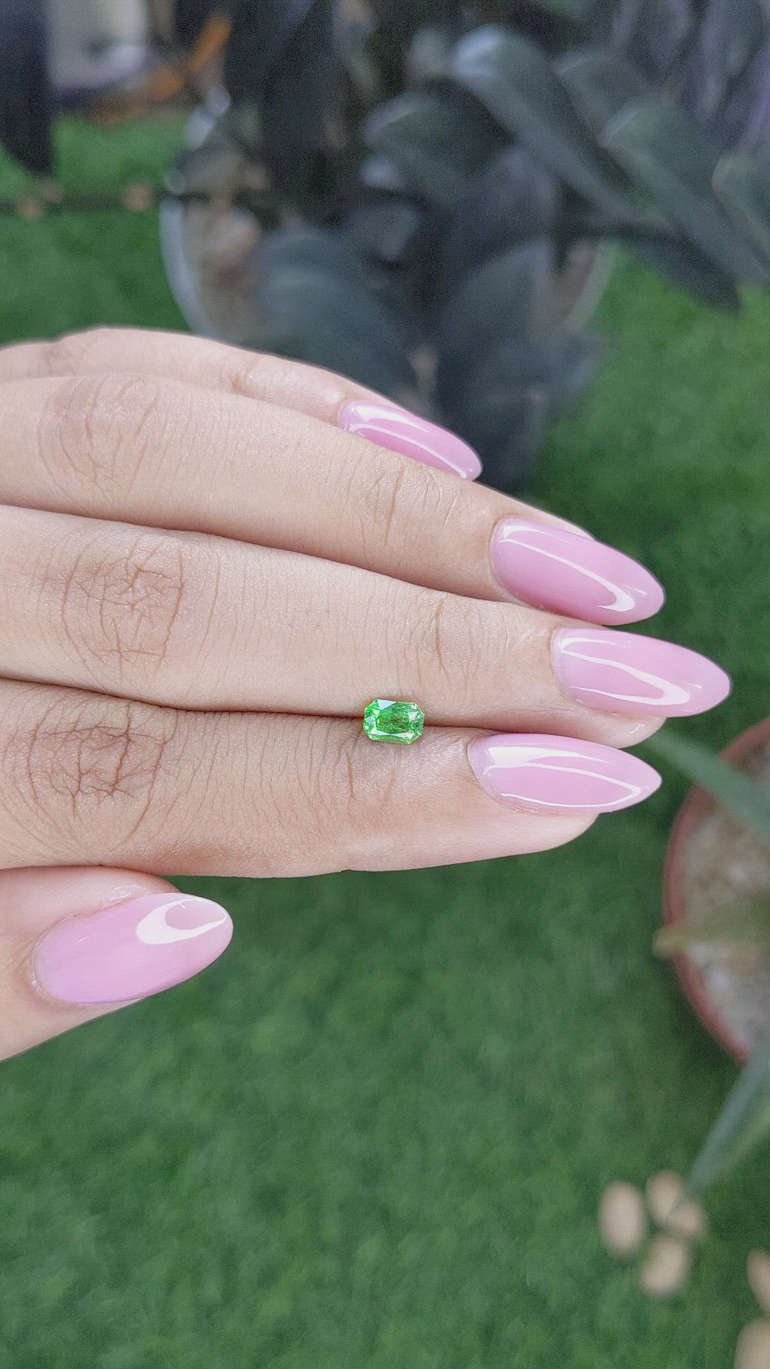 0.45 Ct. Tsavorite Garnet from Tanzania Size Video