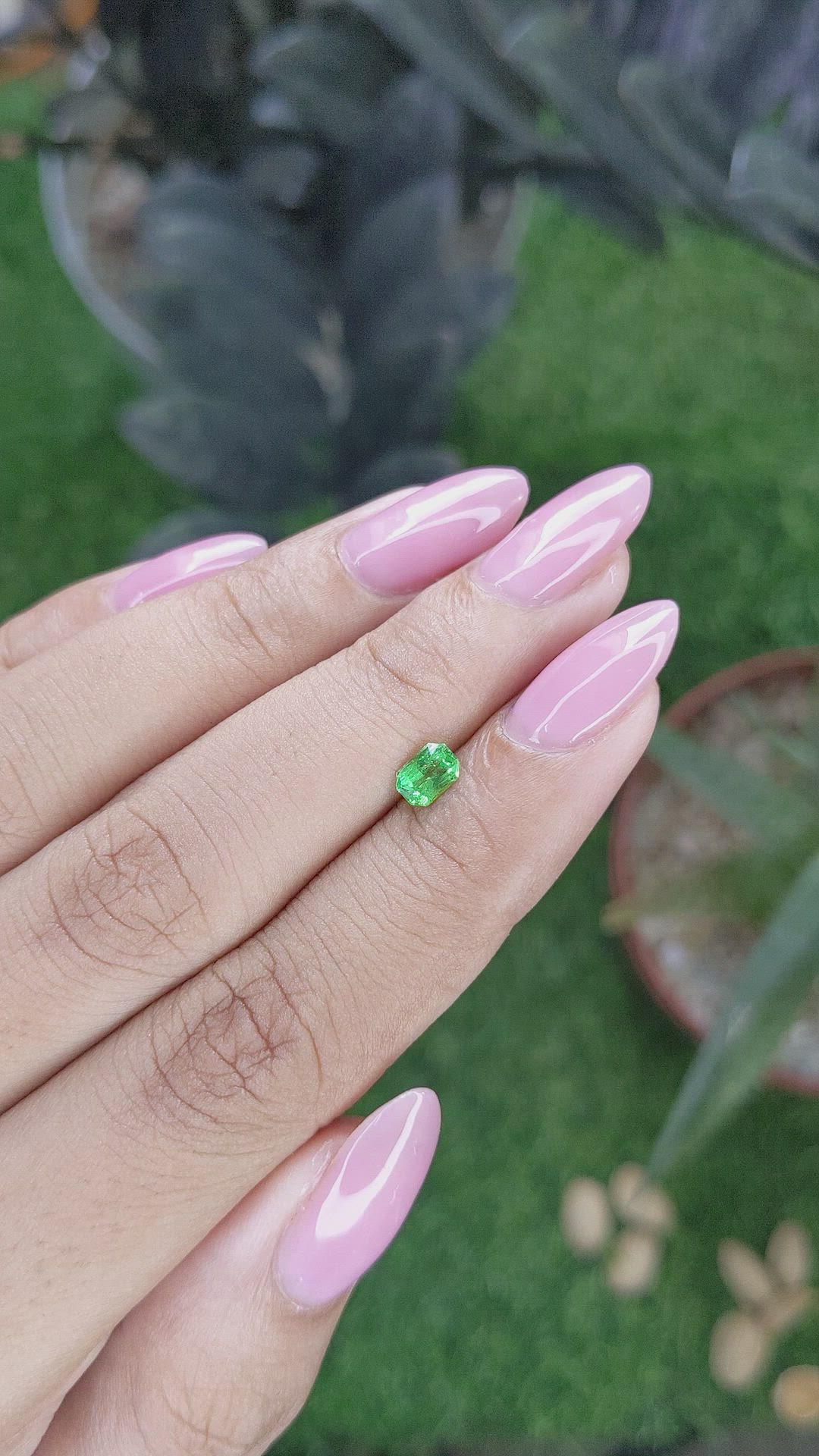 0.45 Ct. Tsavorite Garnet from Tanzania Size Video