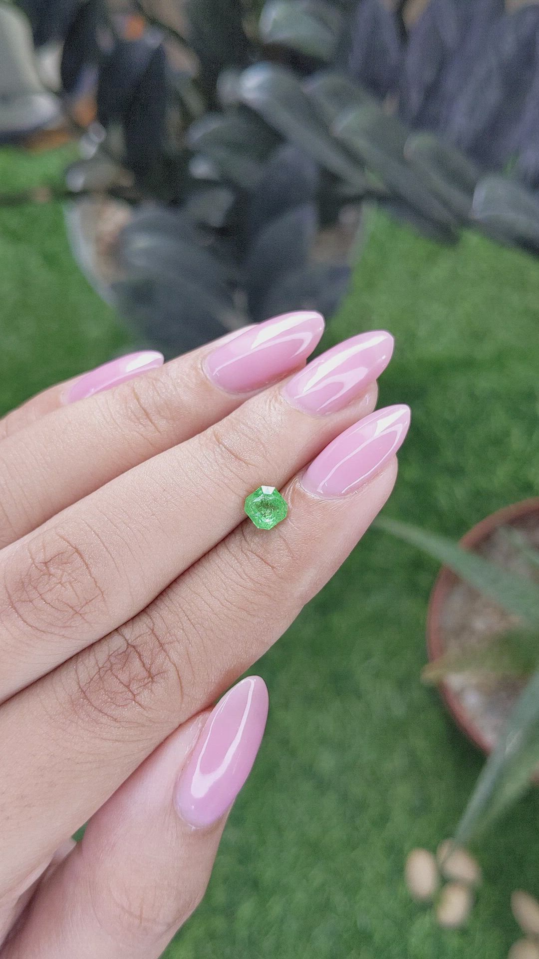0.66 Ct. Tsavorite Garnet from Tanzania Size Video