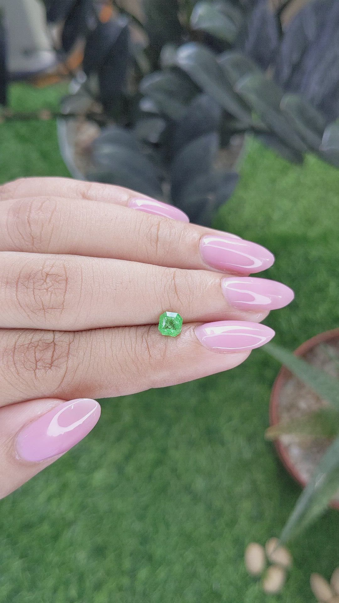 0.66 Ct. Tsavorite Garnet from Tanzania Size Video