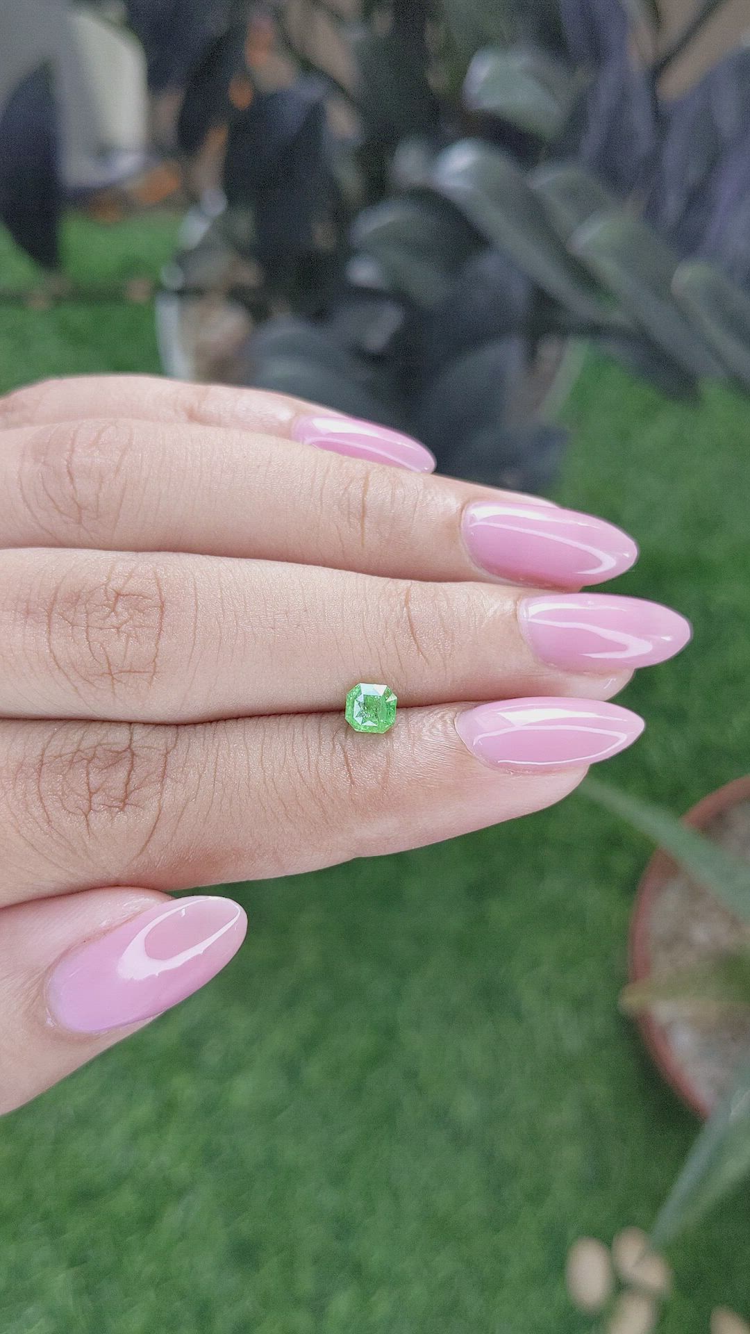 0.59 Ct. Tsavorite Garnet from Tanzania Size Video