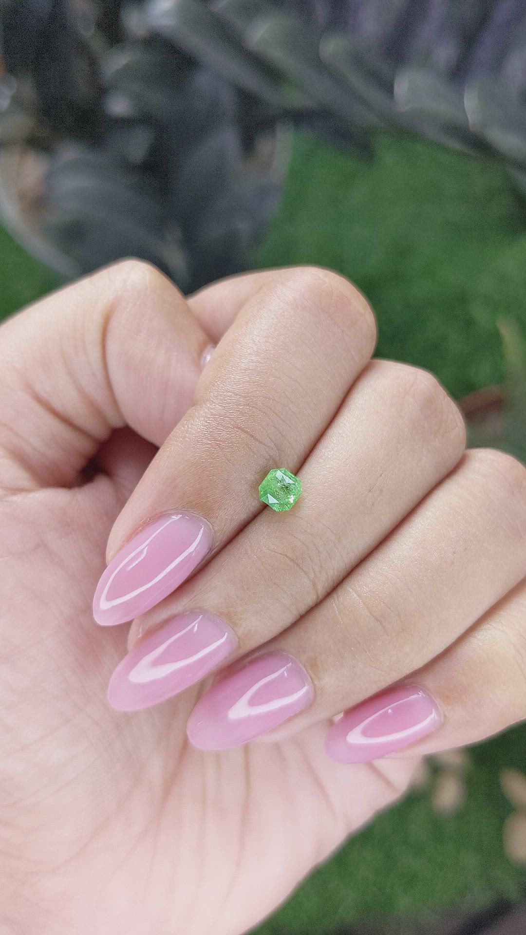 0.59 Ct. Tsavorite Garnet from Tanzania Size Video