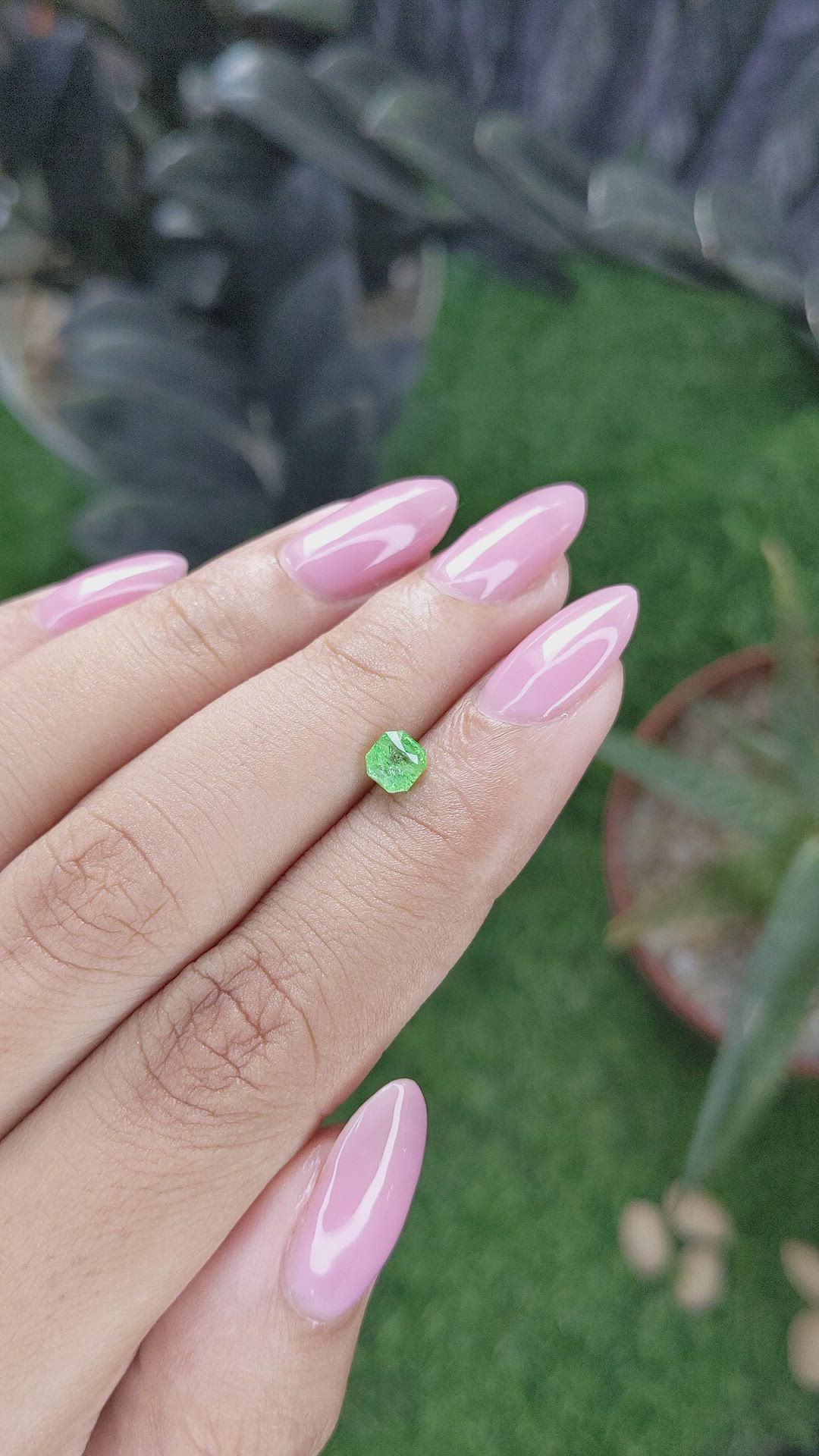 0.59 Ct. Tsavorite Garnet from Tanzania Size Video