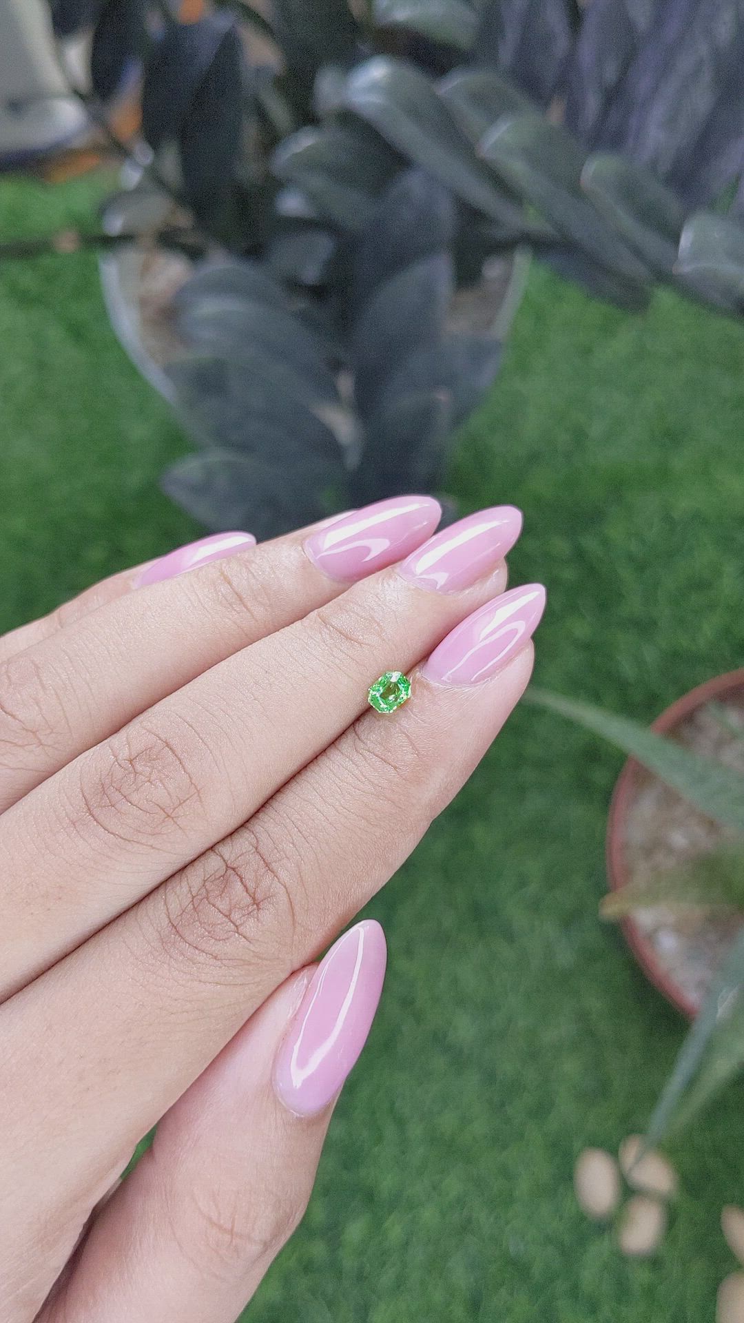 0.40 Ct. Tsavorite Garnet from Tanzania Size Video