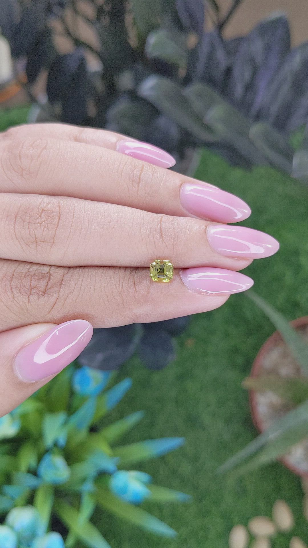 0.85 Ct. Yellowish Green Chrysoberyl from Tanzania Size Video