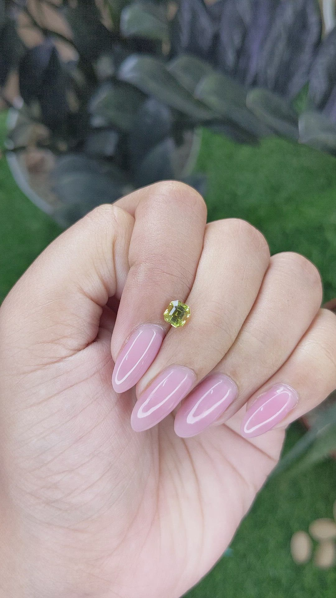 0.85 Ct. Yellowish Green Chrysoberyl from Tanzania Size Video