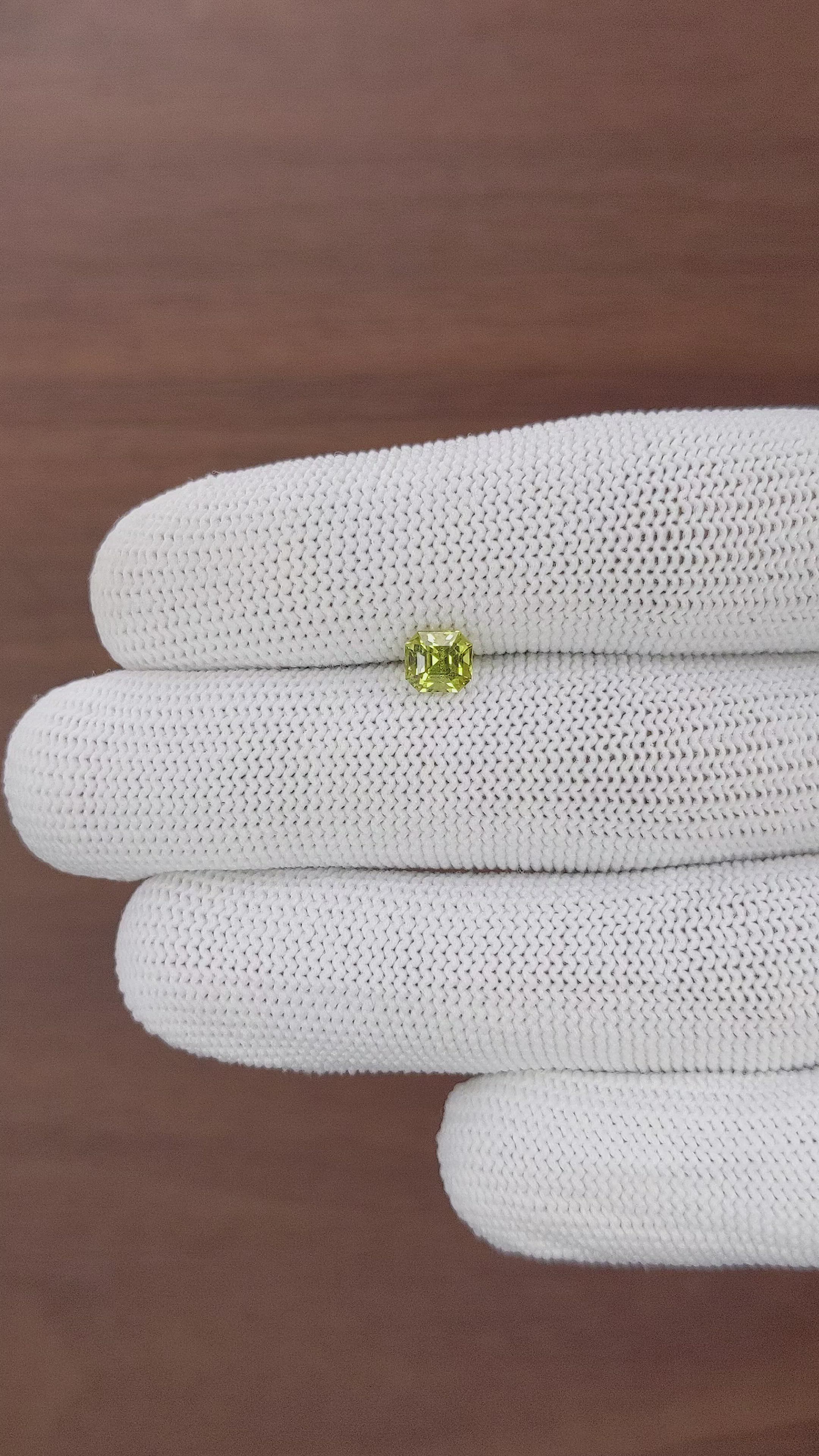 0.85 Ct. Yellowish Green Chrysoberyl from Tanzania Size Video