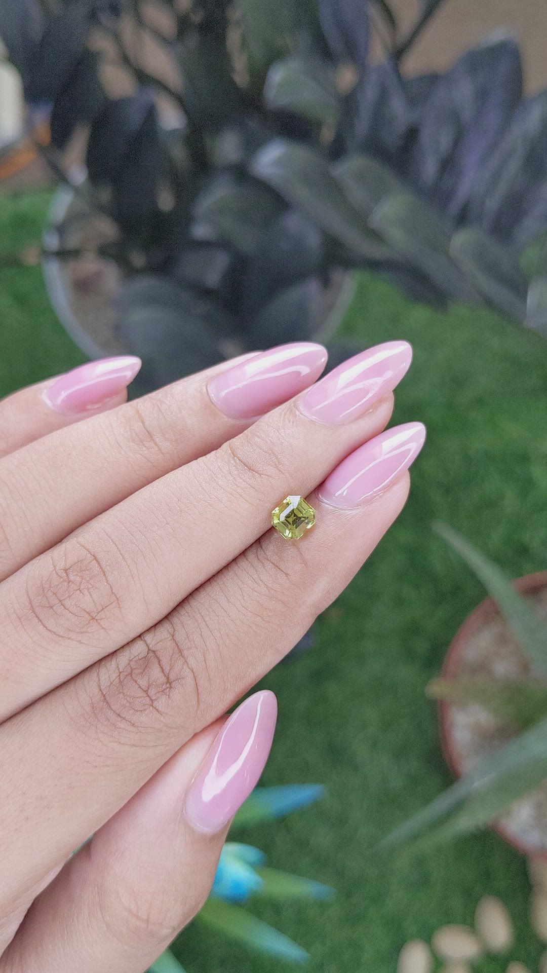 0.85 Ct. Yellowish Green Chrysoberyl from Tanzania Size Video