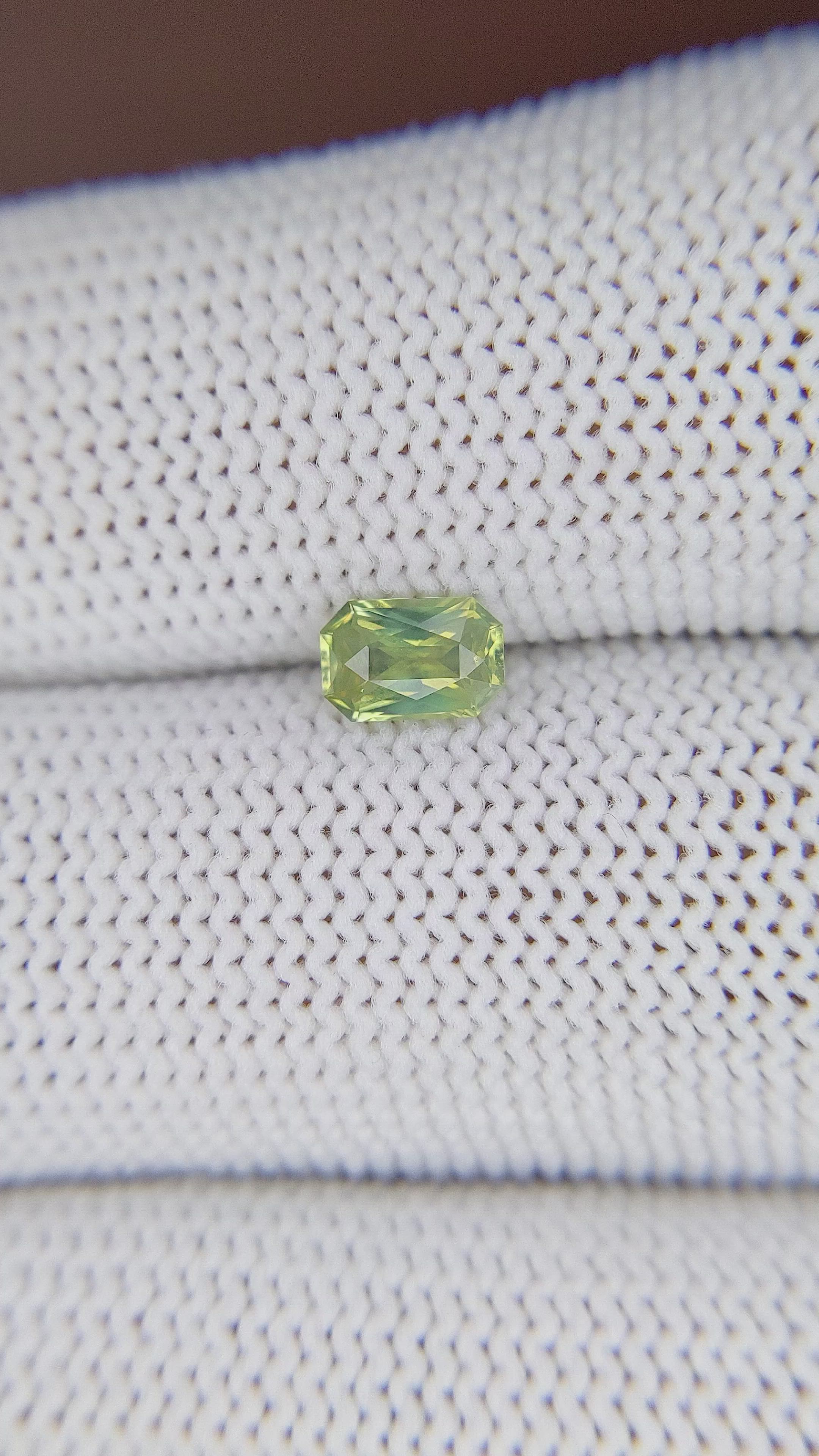 0.58 Ct. Yellowish Green Chrysoberyl from Tanzania Size Video