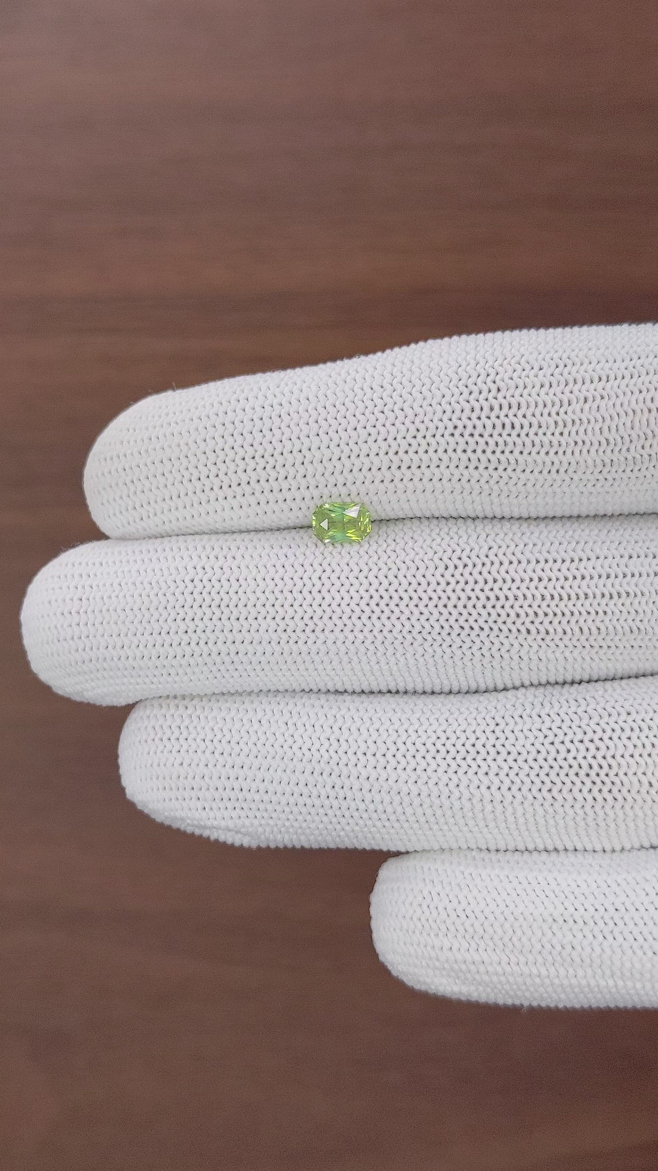 0.58 Ct. Yellowish Green Chrysoberyl from Tanzania Size Video