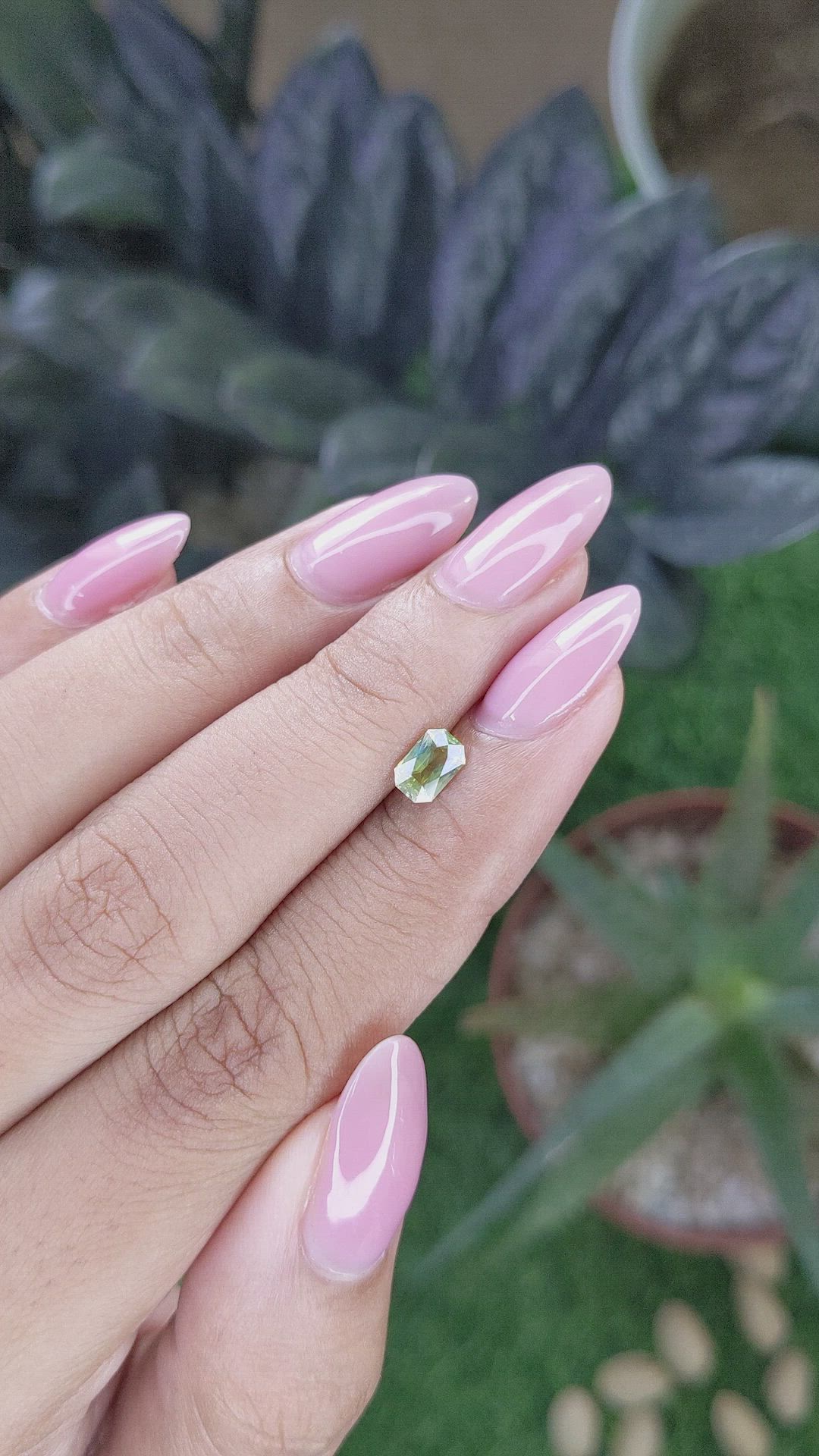 0.58 Ct. Yellowish Green Chrysoberyl from Tanzania Size Video