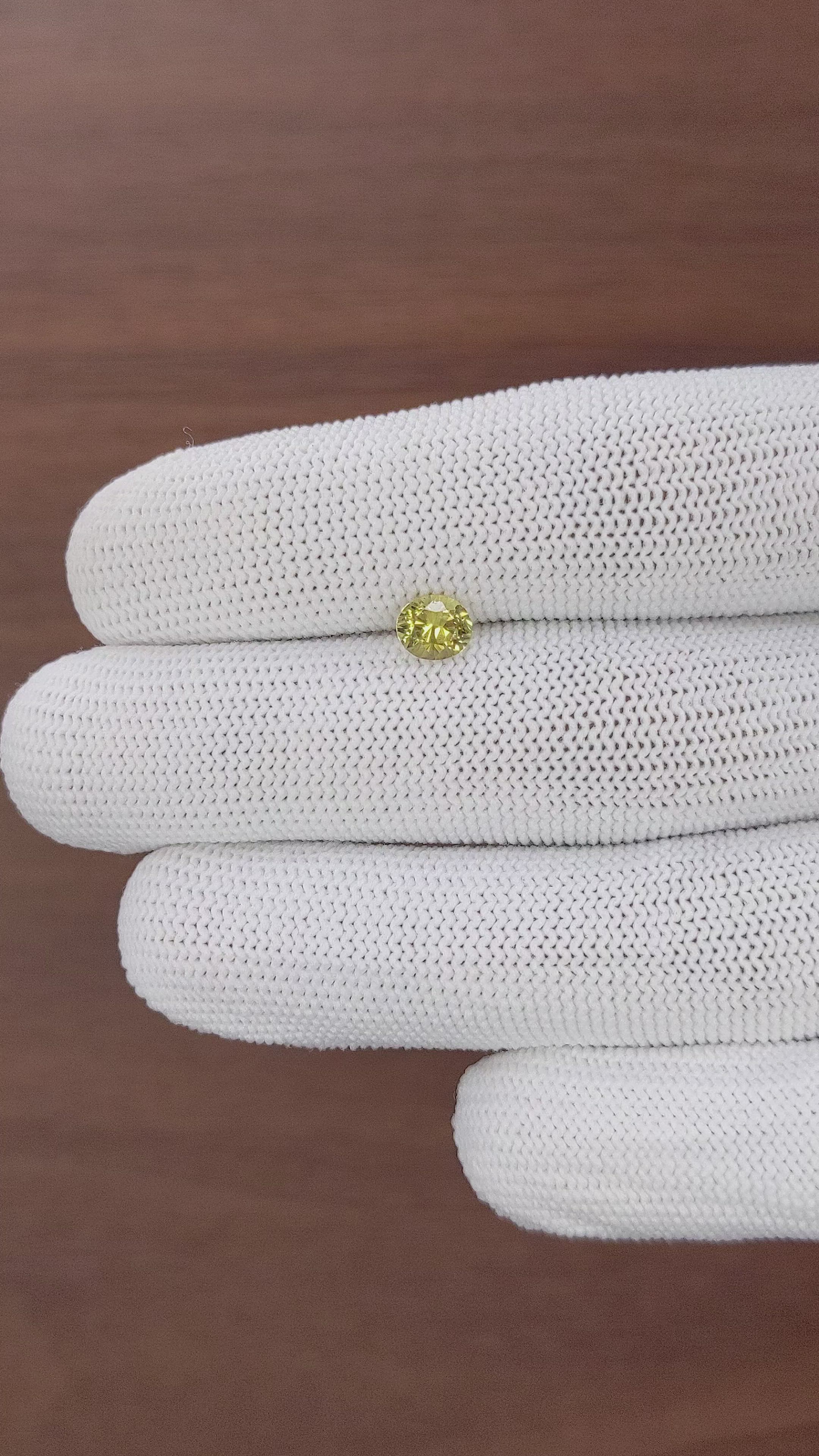0.87 Ct. Greenish Yellow Chrysoberyl from Tanzania Size Video
