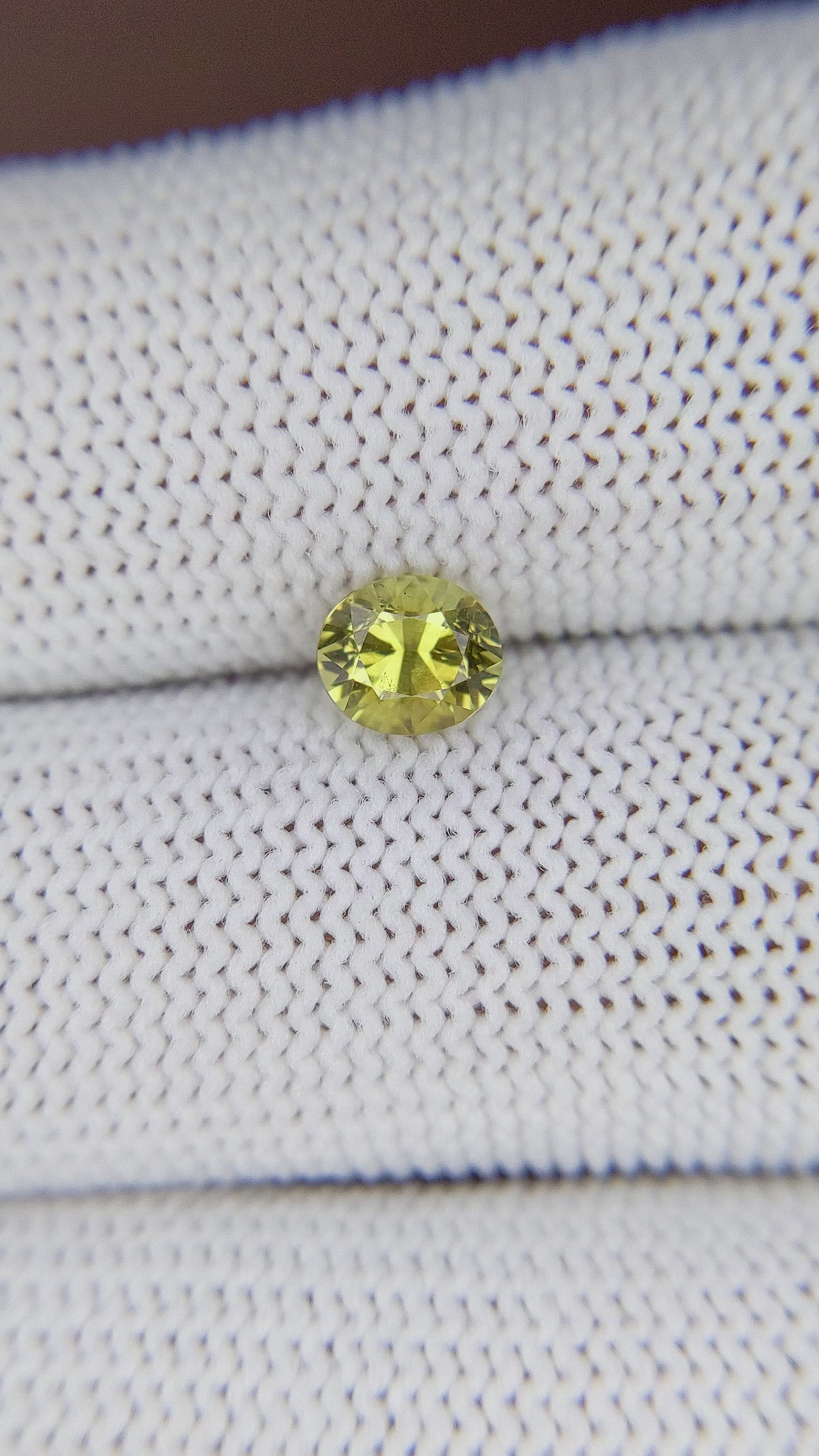 0.87 Ct. Greenish Yellow Chrysoberyl from Tanzania Size Video
