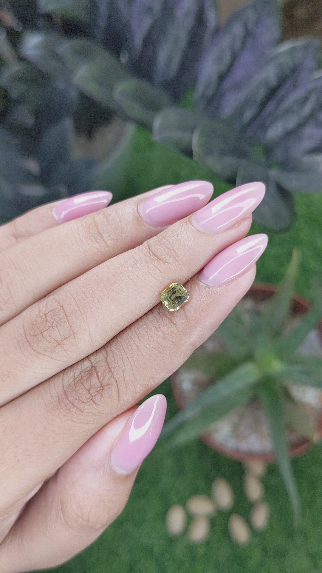 0.89 Ct. Greenish Yellow Chrysoberyl from Tanzania Size Video