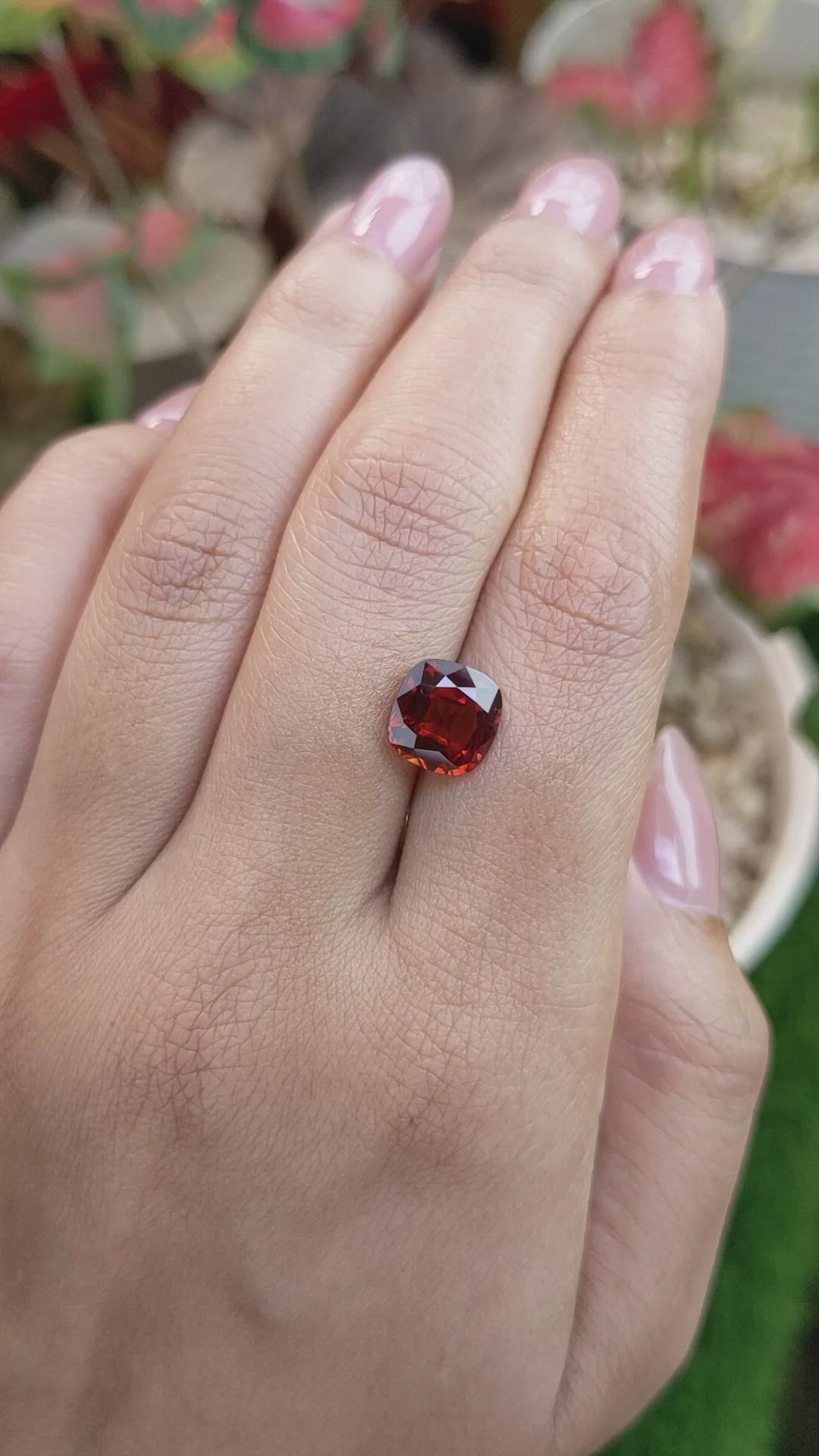 3.22 Ct. Reddish Orange Hessonite Garnet from Madagascar Size Video