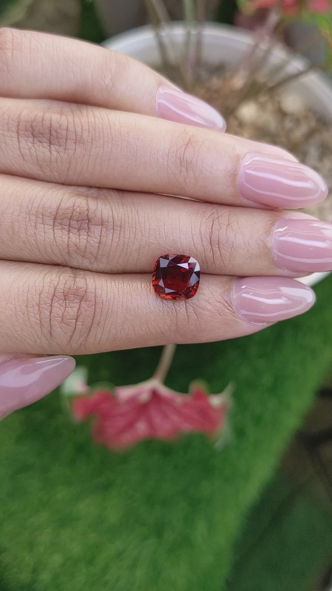 3.22 Ct. Reddish Orange Hessonite Garnet from Madagascar Size Video
