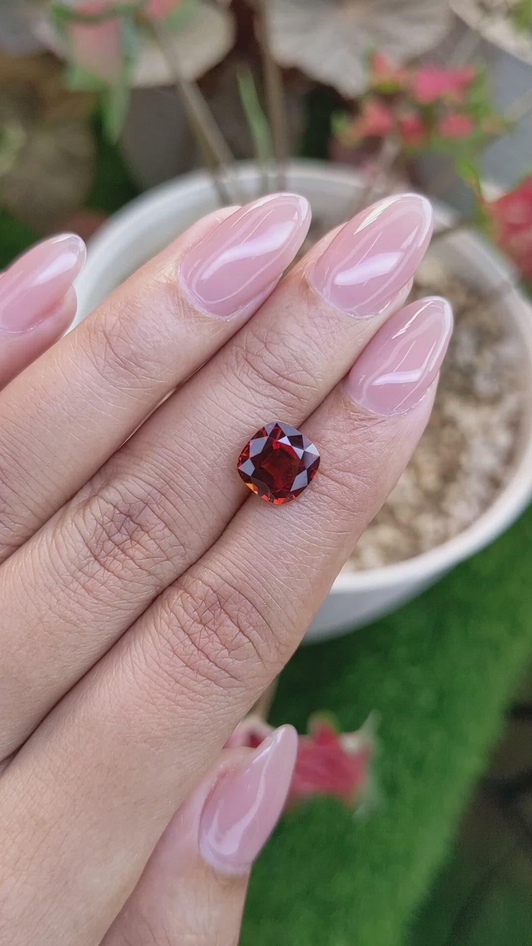 3.22 Ct. Reddish Orange Hessonite Garnet from Madagascar Size Video