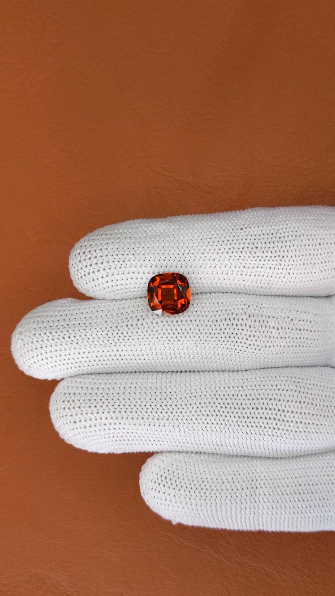 3.22 Ct. Reddish Orange Hessonite Garnet from Madagascar Size Video