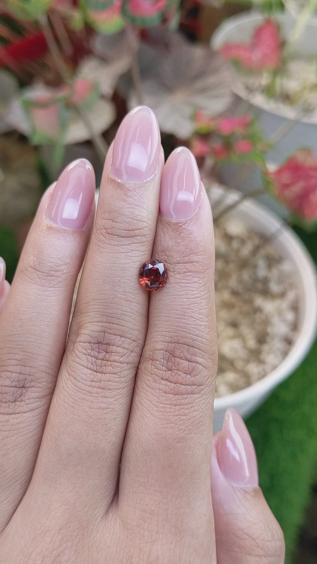1.36 Ct. Orange Hessonite Garnet from Madagascar Size Video