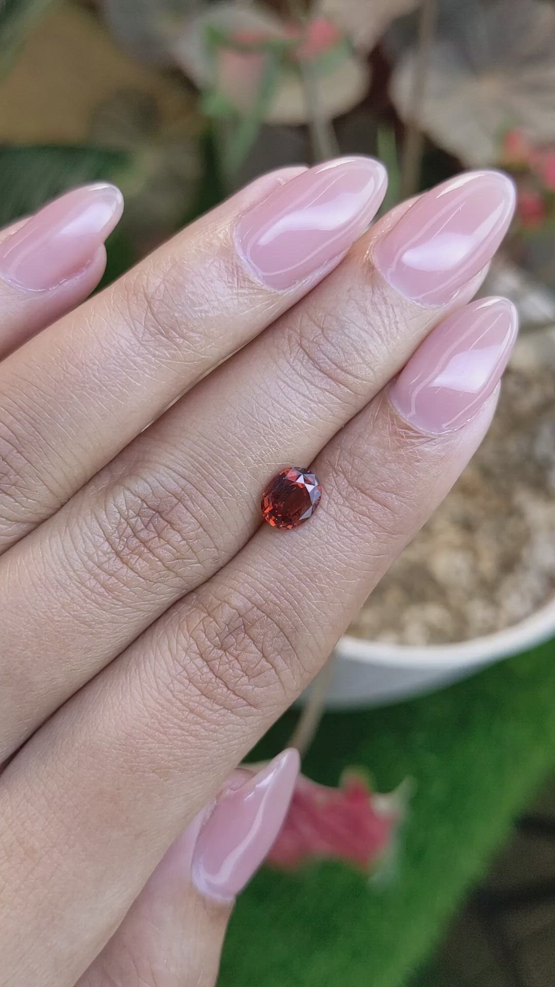1.22 Ct. Reddish Orange Hessonite Garnet from Madagascar Size Video