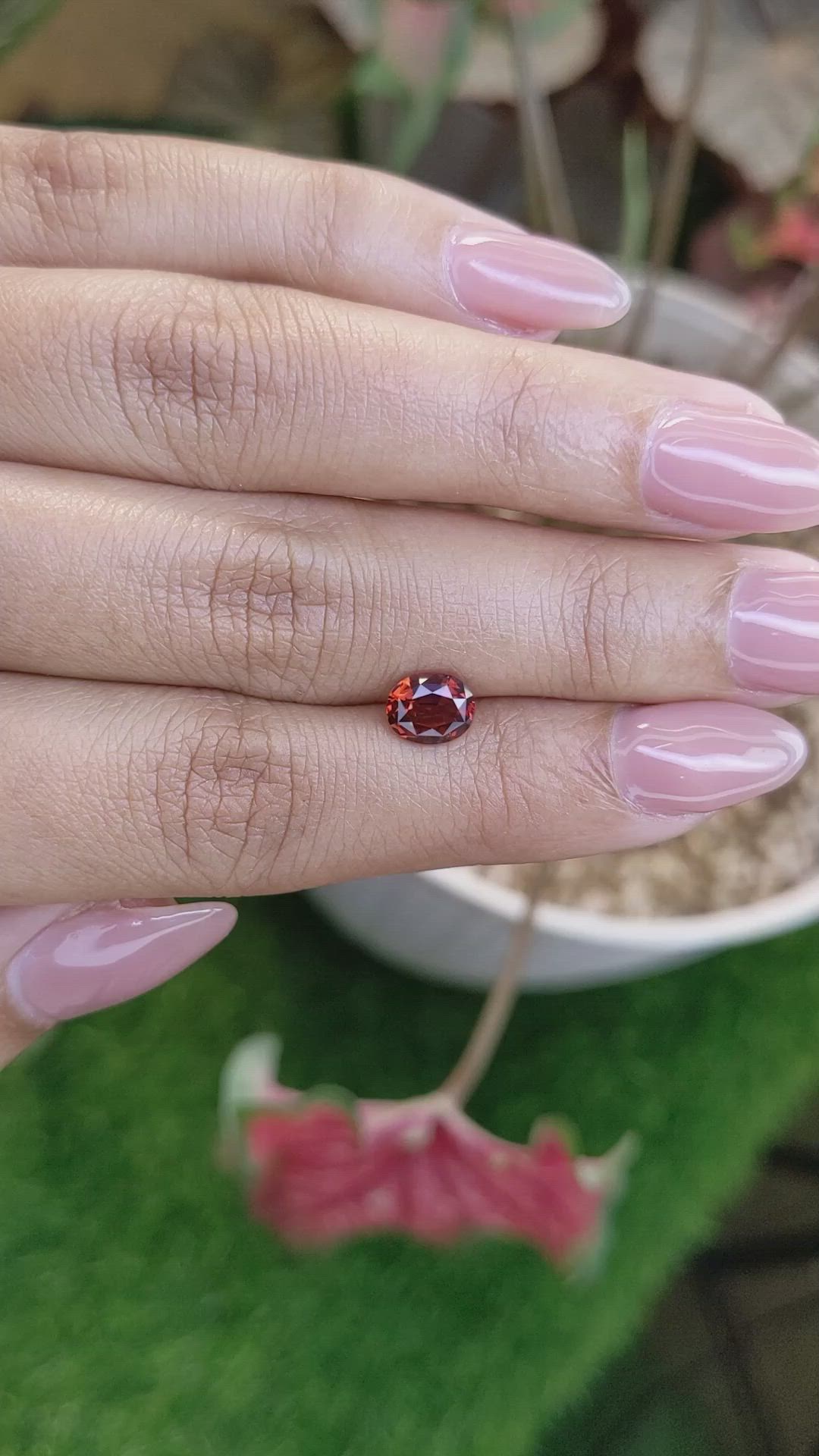 1.22 Ct. Reddish Orange Hessonite Garnet from Madagascar Size Video
