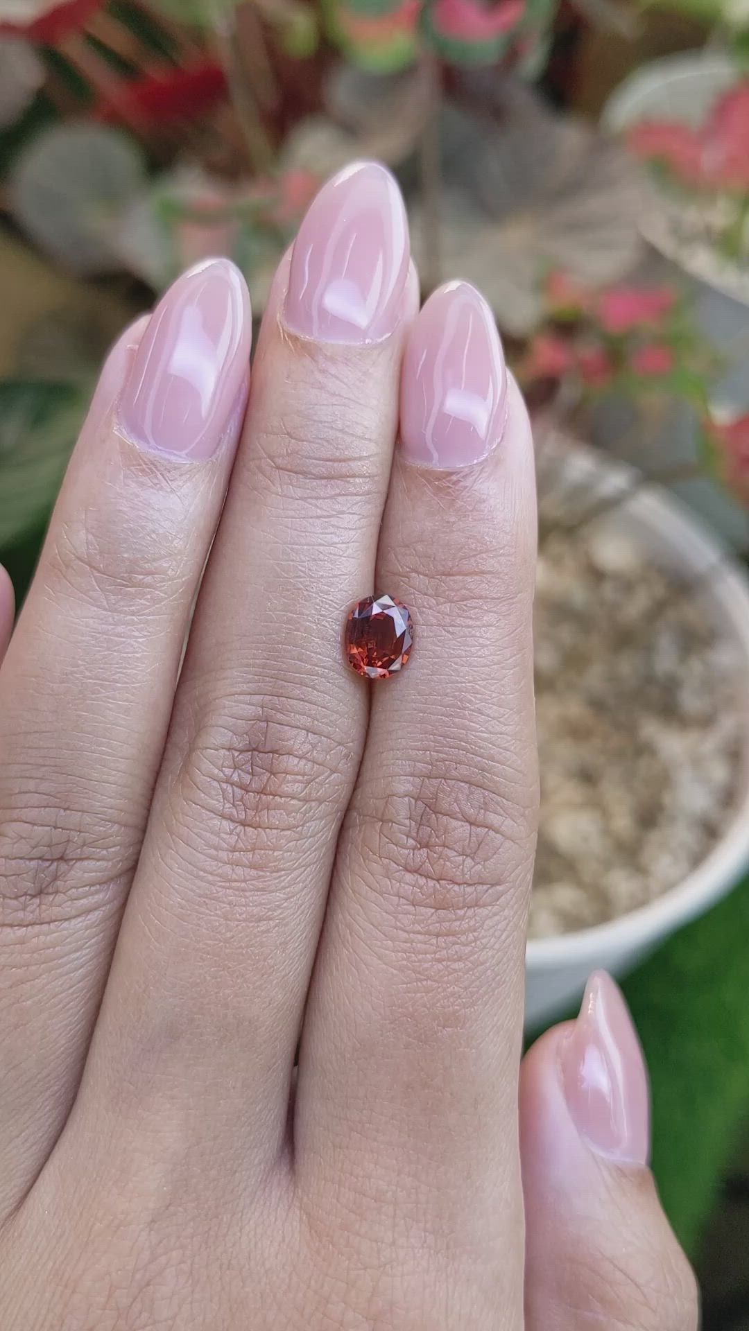 1.22 Ct. Reddish Orange Hessonite Garnet from Madagascar Size Video