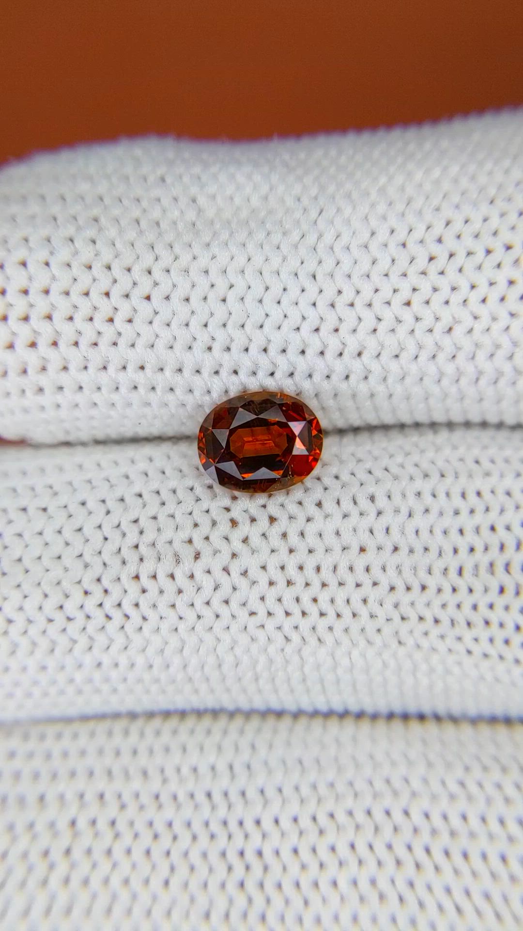1.22 Ct. Reddish Orange Hessonite Garnet from Madagascar Size Video