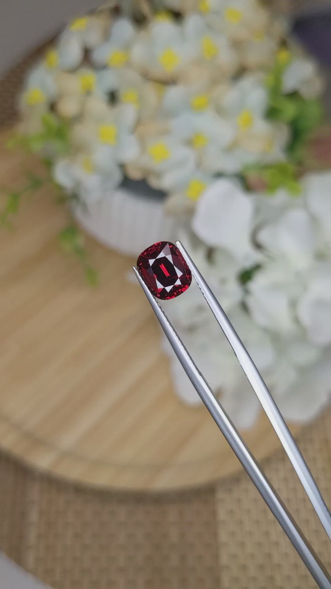2.82 Ct. Red Garnet from Ceylon (Sri Lanka) Size Video