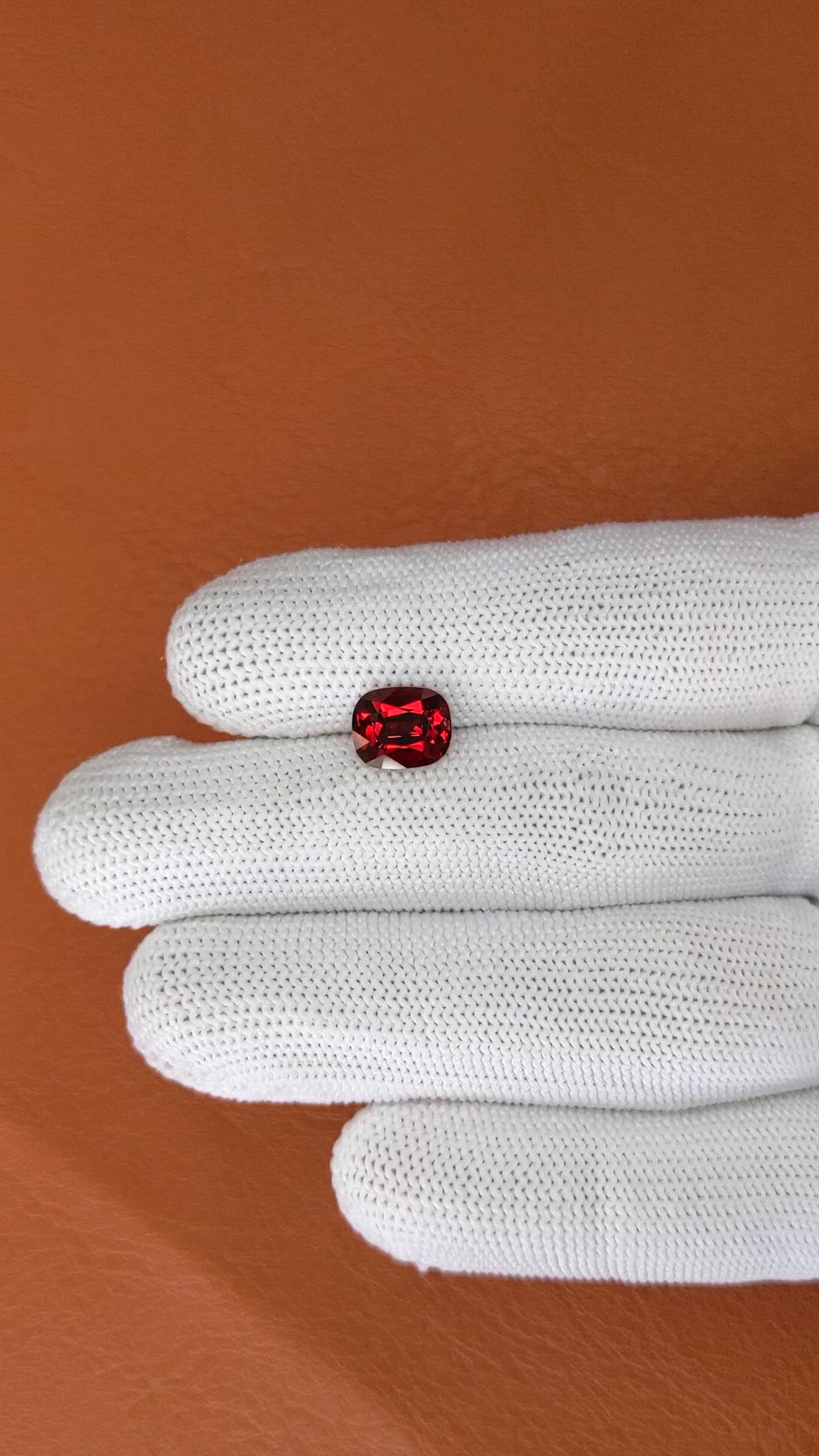 2.82 Ct. Red Garnet from Ceylon (Sri Lanka) Size Video