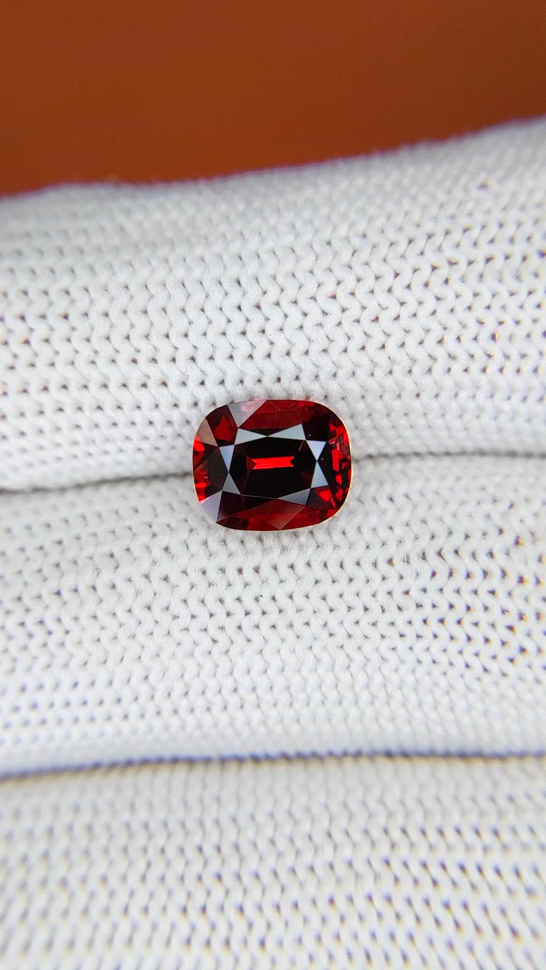 2.82 Ct. Red Garnet from Ceylon (Sri Lanka) Size Video