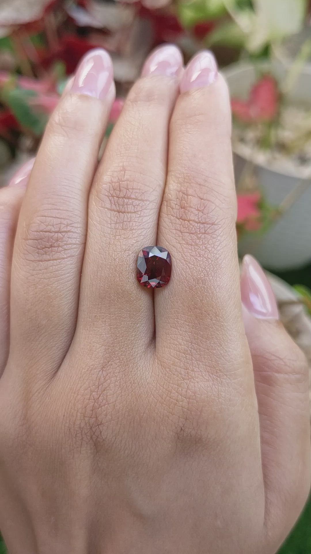 2.82 Ct. Red Garnet from Ceylon (Sri Lanka) Size Video