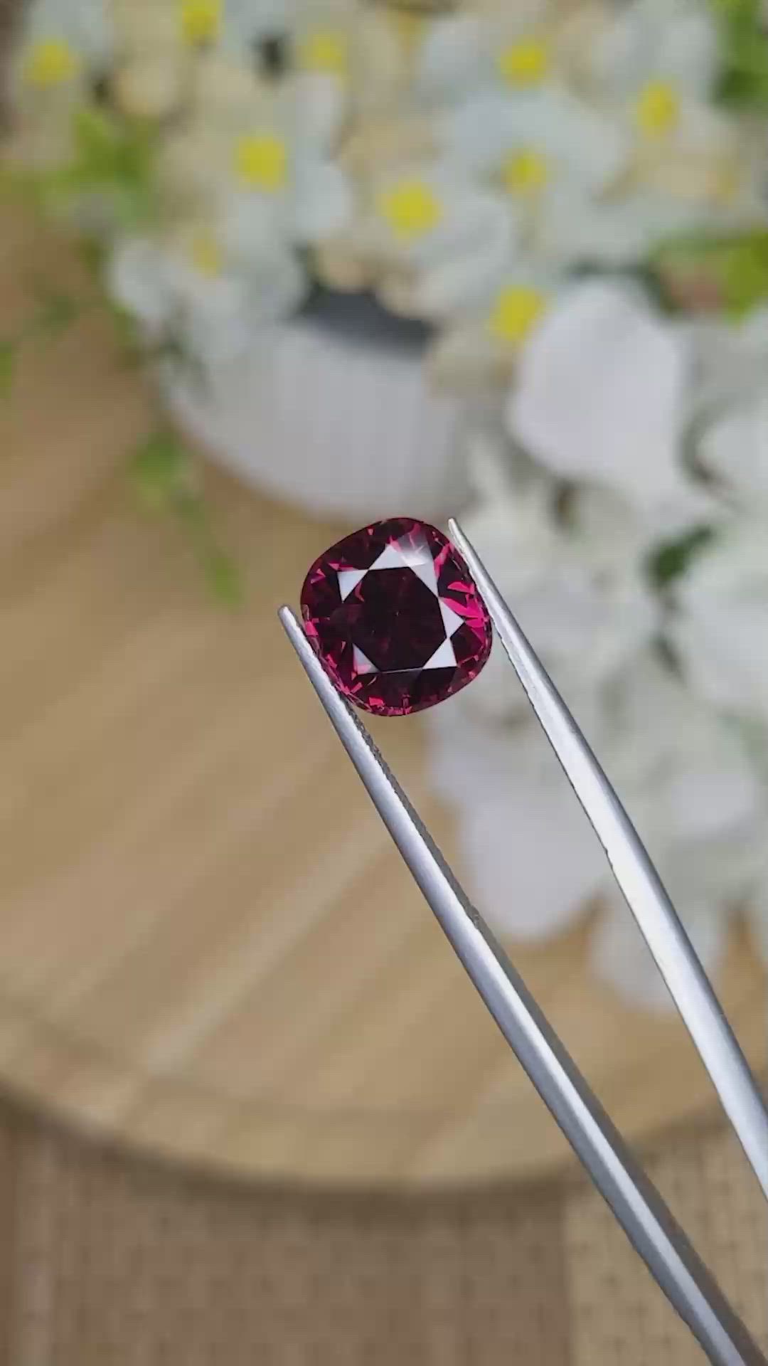 5.22 Ct. Purplish Pink Garnet from Ceylon (Sri Lanka) Size Video
