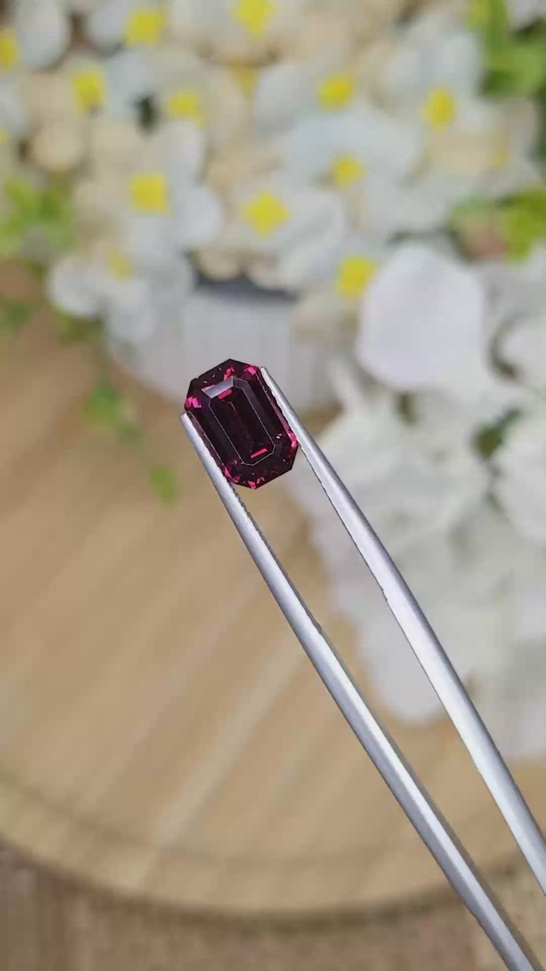 3.09 Ct. Purplish Red Garnet from Ceylon (Sri Lanka) Size Video
