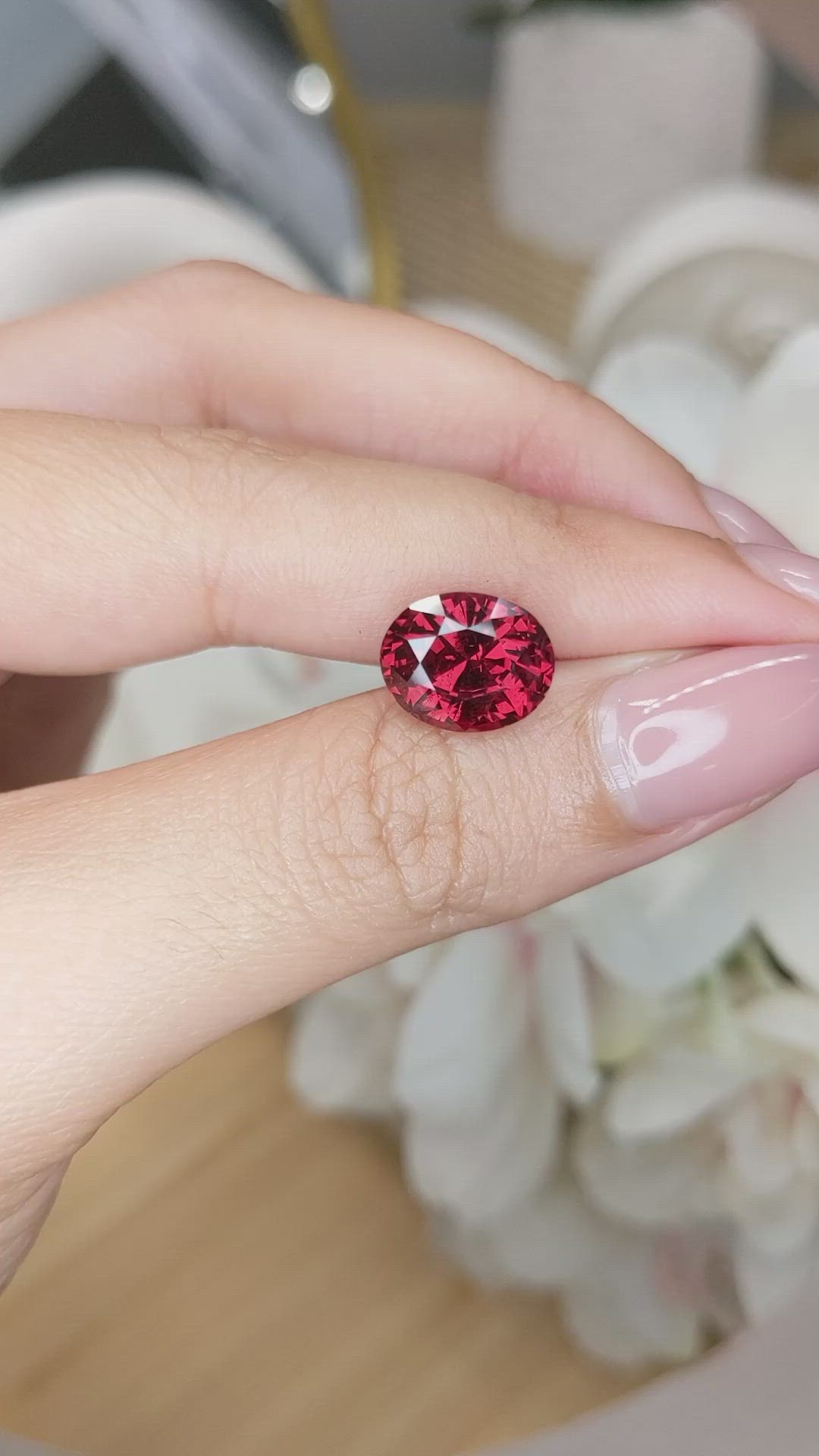 5.98 Ct. Red Garnet from Ceylon (Sri Lanka) Size Video