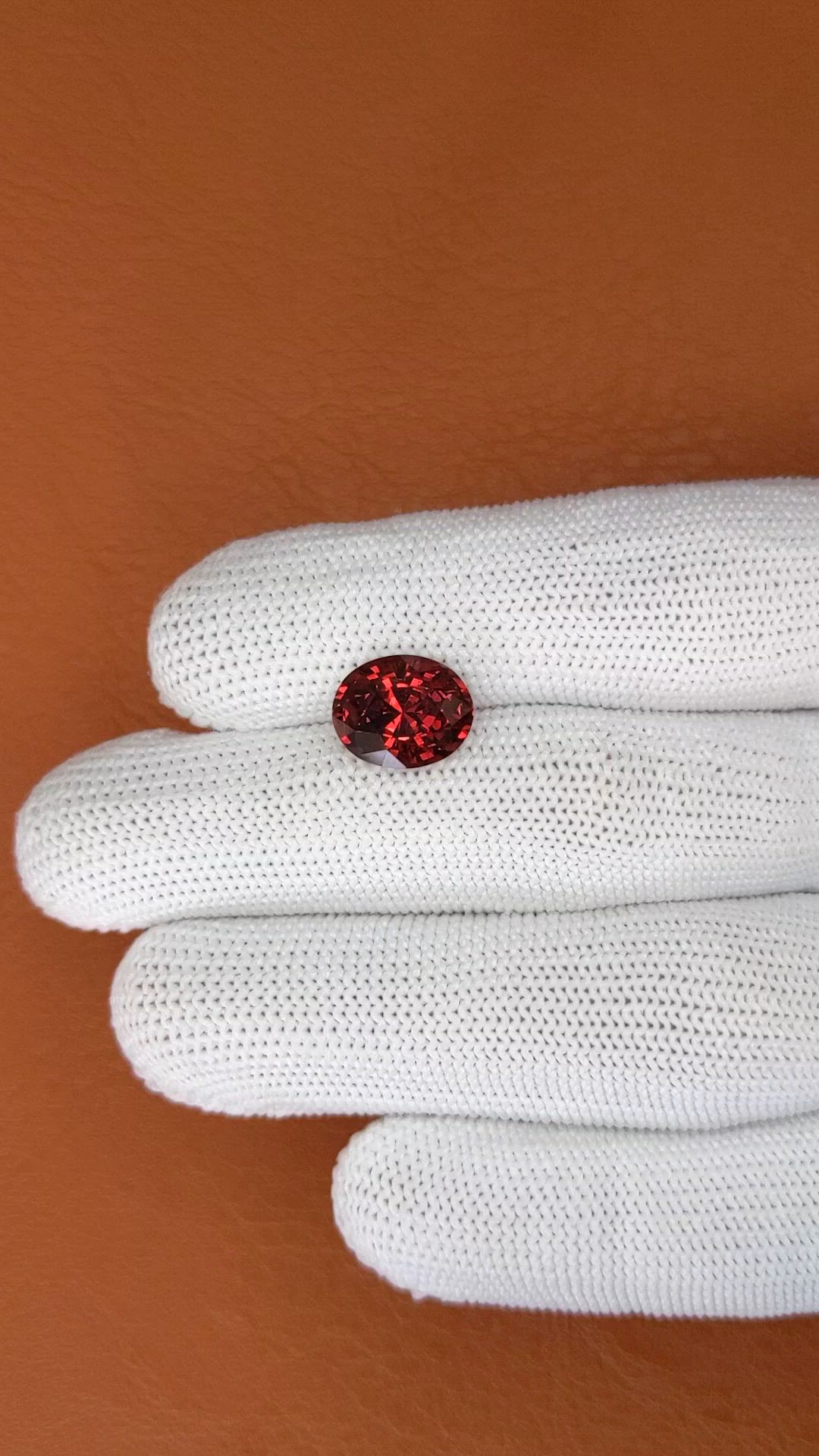 5.98 Ct. Red Garnet from Ceylon (Sri Lanka) Size Video