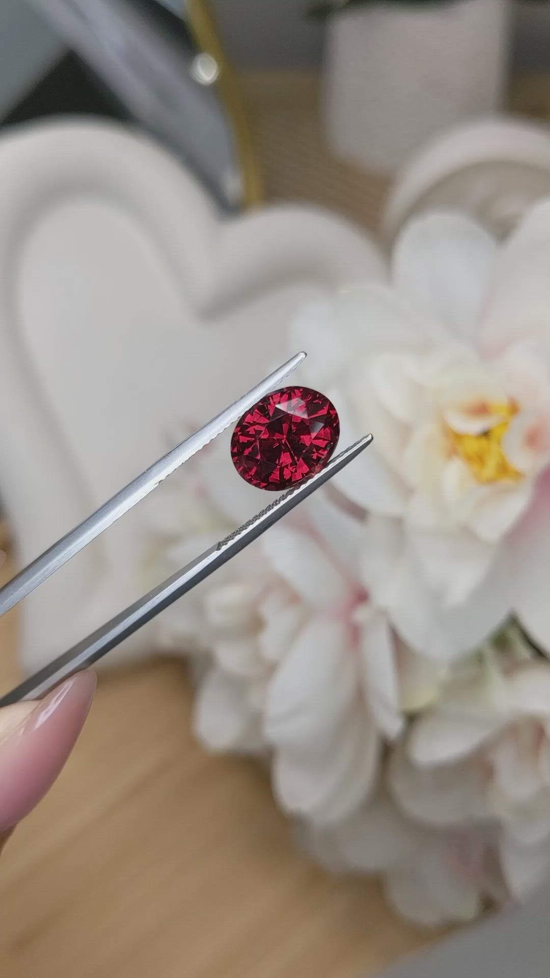 5.98 Ct. Red Garnet from Ceylon (Sri Lanka) Size Video