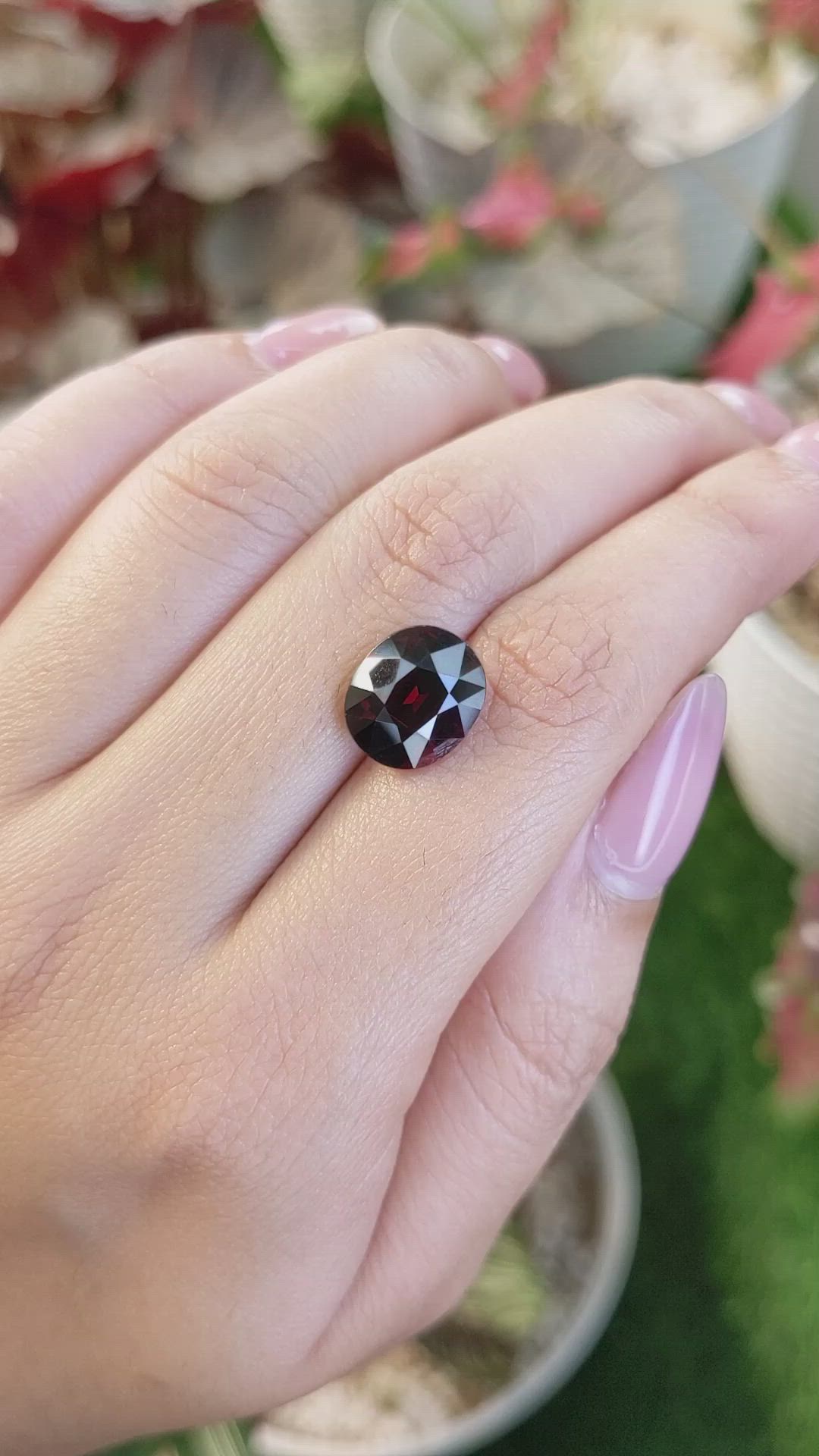 6.56 Ct. Red Garnet from Ceylon (Sri Lanka) Size Video