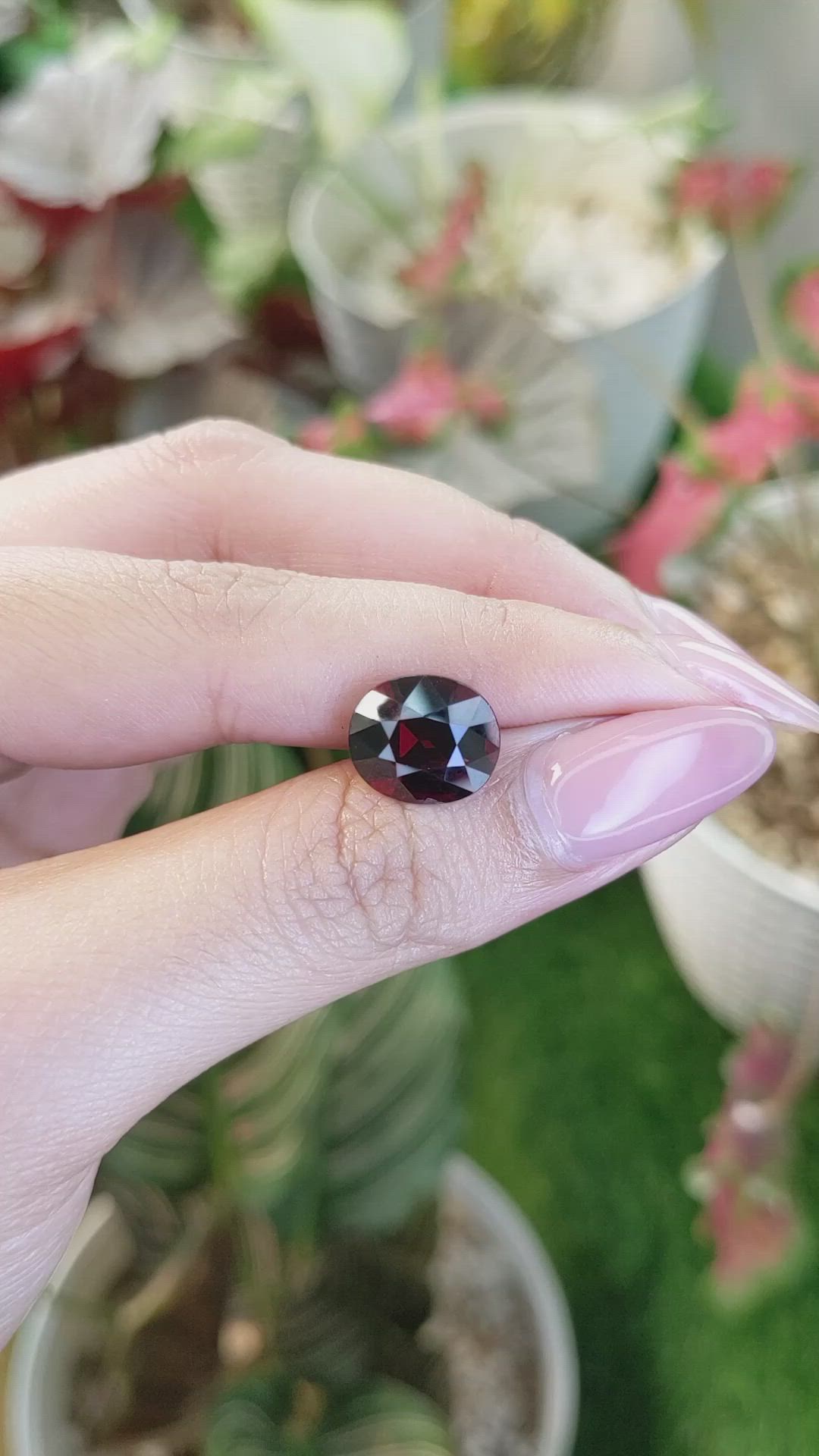 6.56 Ct. Red Garnet from Ceylon (Sri Lanka) Size Video
