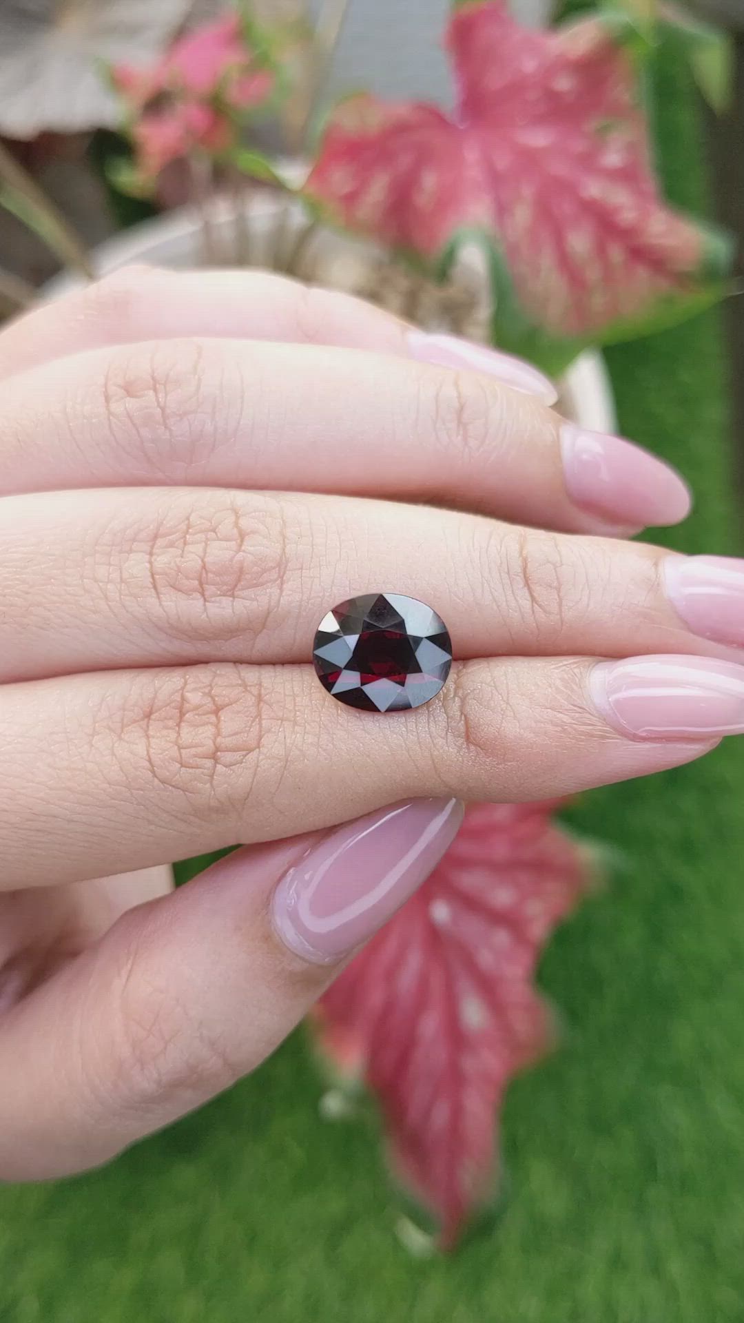 6.56 Ct. Red Garnet from Ceylon (Sri Lanka) Size Video