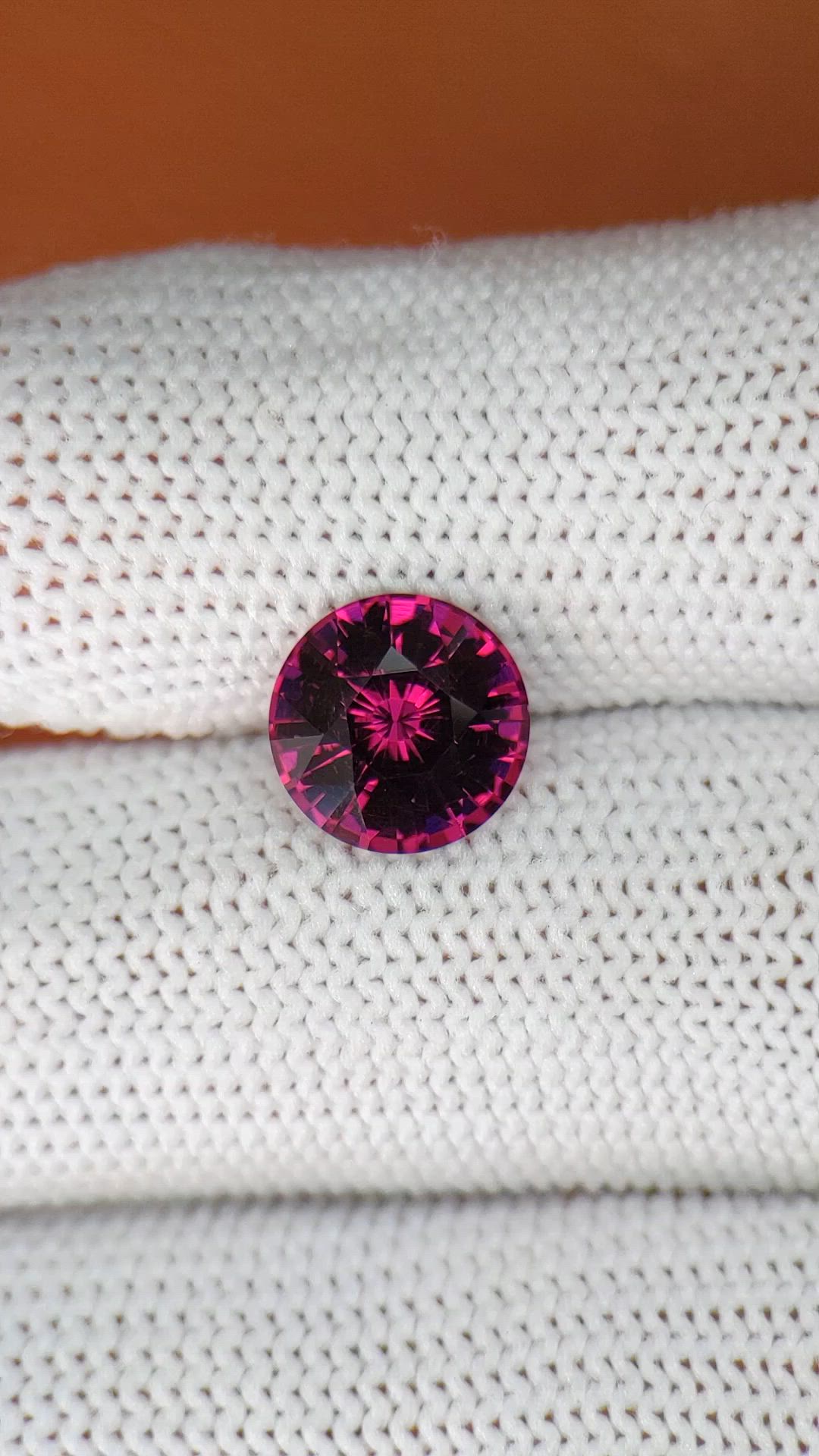 3.14 Ct. Pinkish Red Garnet from Ceylon (Sri Lanka) Size Video