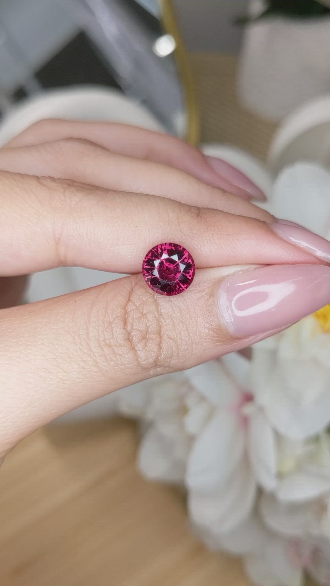 3.06 Ct. Red Garnet from Ceylon (Sri Lanka) Size Video
