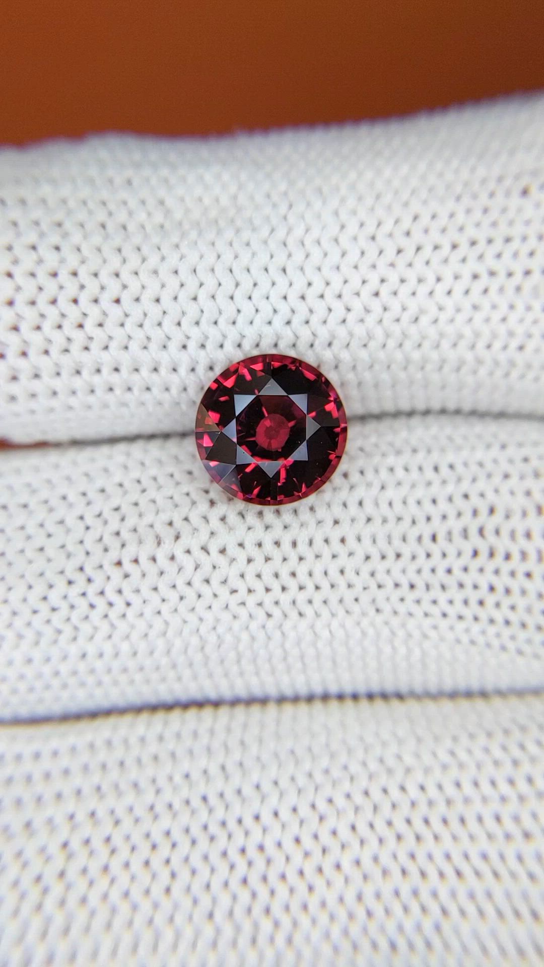 3.06 Ct. Red Garnet from Ceylon (Sri Lanka) Size Video